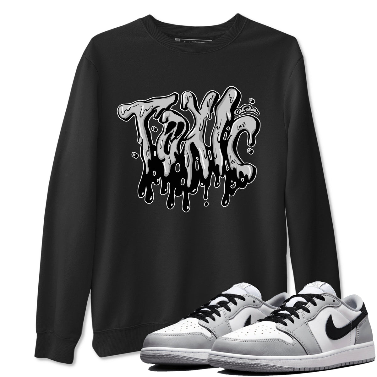 1s Wolf Grey shirts to match jordans Toxic sneaker match tees Air Jordan 1 Wolf Grey Drip Gear Zone streetwear brand Black 1 unisex cotton tee