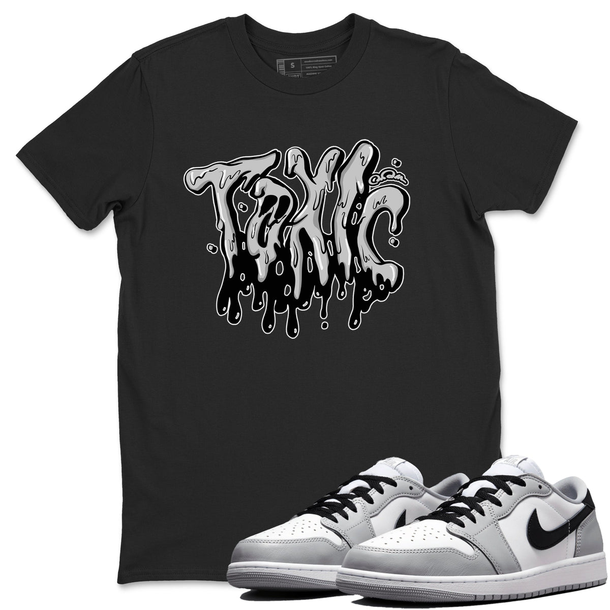 1s Wolf Grey shirts to match jordans Toxic sneaker match tees Air Jordan 1 Wolf Grey Drip Gear Zone streetwear brand Black 1 unisex cotton tee
