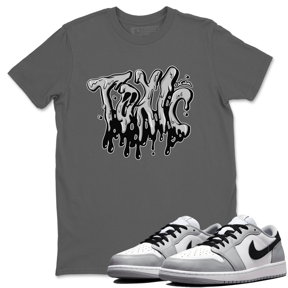 1s Wolf Grey shirts to match jordans Toxic sneaker match tees Air Jordan 1 Wolf Grey Drip Gear Zone streetwear brand Cool Grey 1 unisex cotton tee