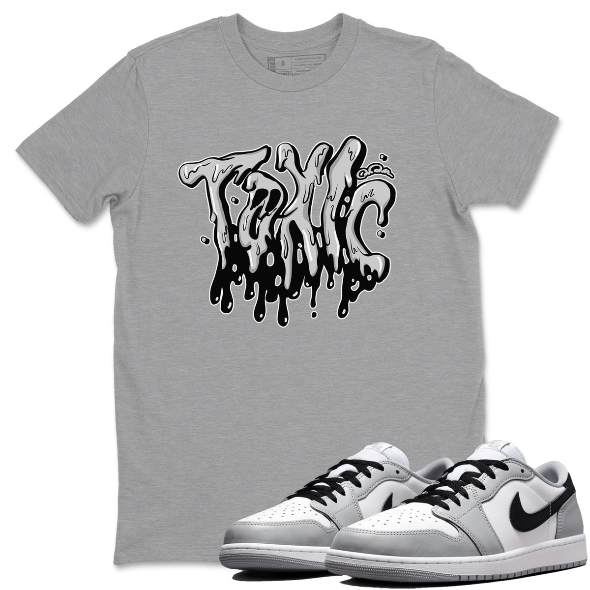 1s Wolf Grey shirts to match jordans Toxic sneaker match tees Air Jordan 1 Wolf Grey Drip Gear Zone streetwear brand Heather Grey 1 unisex cotton tee