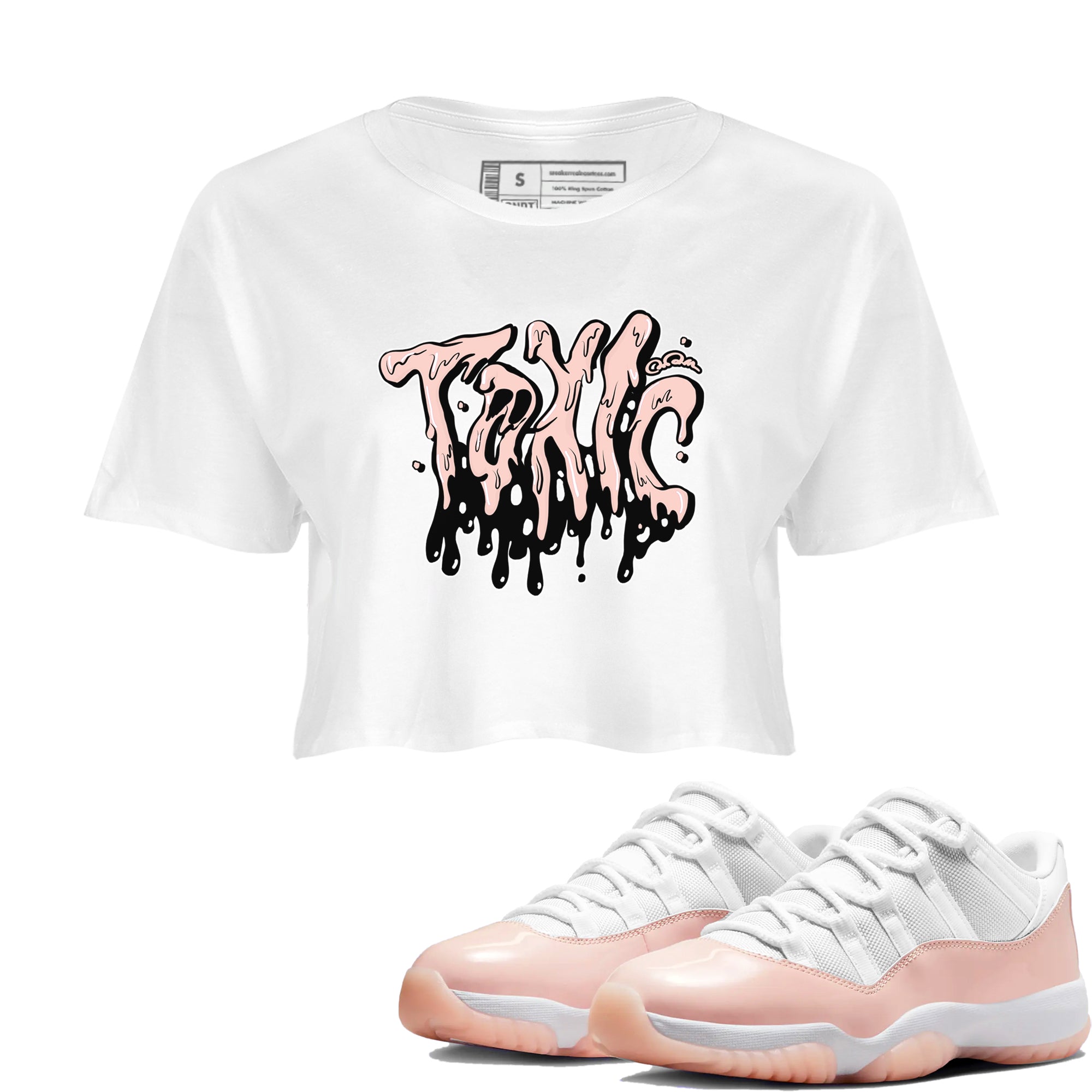 11s Legend Pink shirts to match jordans Toxic sneaker match tees Air Jordan 11 Legend Pink Drip Gear Zone streetwear brand White 1 crop tee
