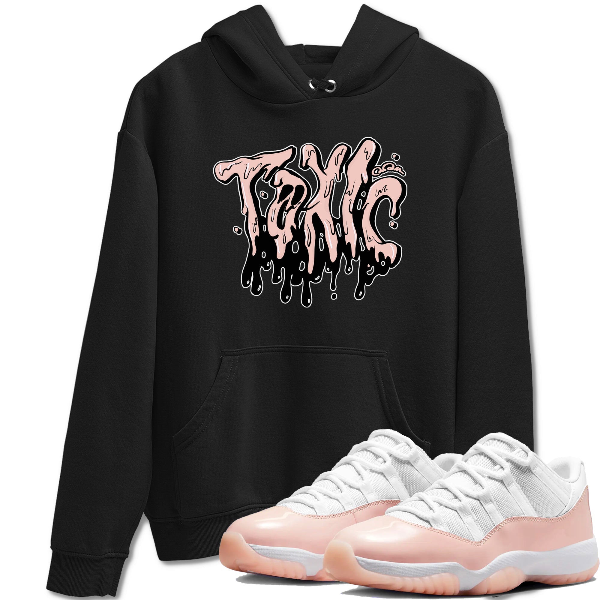 11s Legend Pink shirts to match jordans Toxic sneaker match tees Air Jordan 11 Legend Pink Drip Gear Zone streetwear brand Black 1 unisex cotton tee