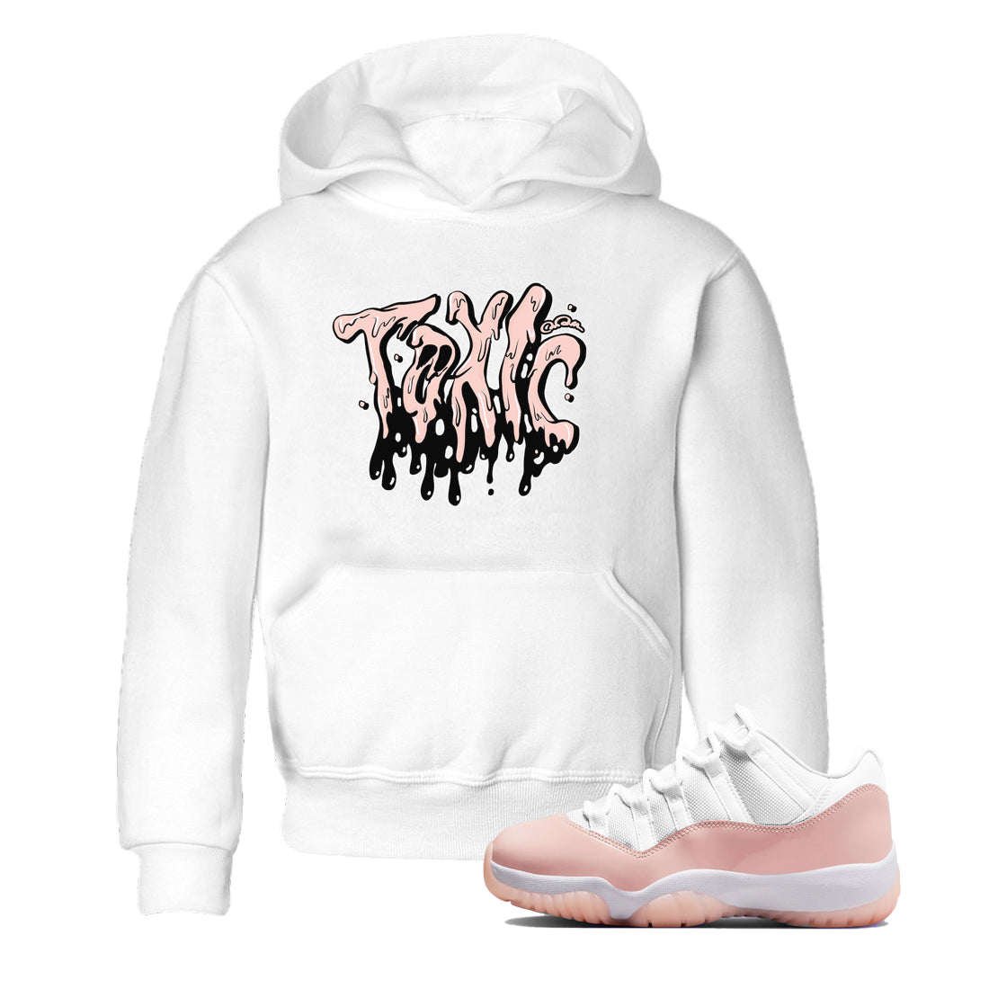 11s Legend Pink shirts to match jordans Toxic sneaker match tees Air Jordan 11 Legend Pink Drip Gear Zone streetwear brand Baby and Youth White 1 cotton tee