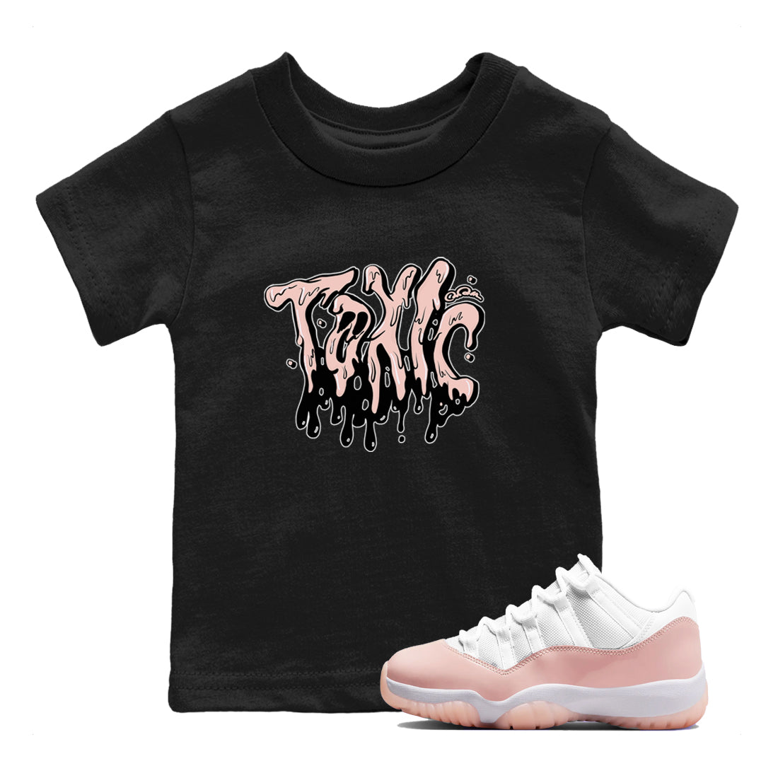 11s Legend Pink shirts to match jordans Toxic sneaker match tees Air Jordan 11 Legend Pink Drip Gear Zone streetwear brand Baby and Youth Black 1 cotton tee