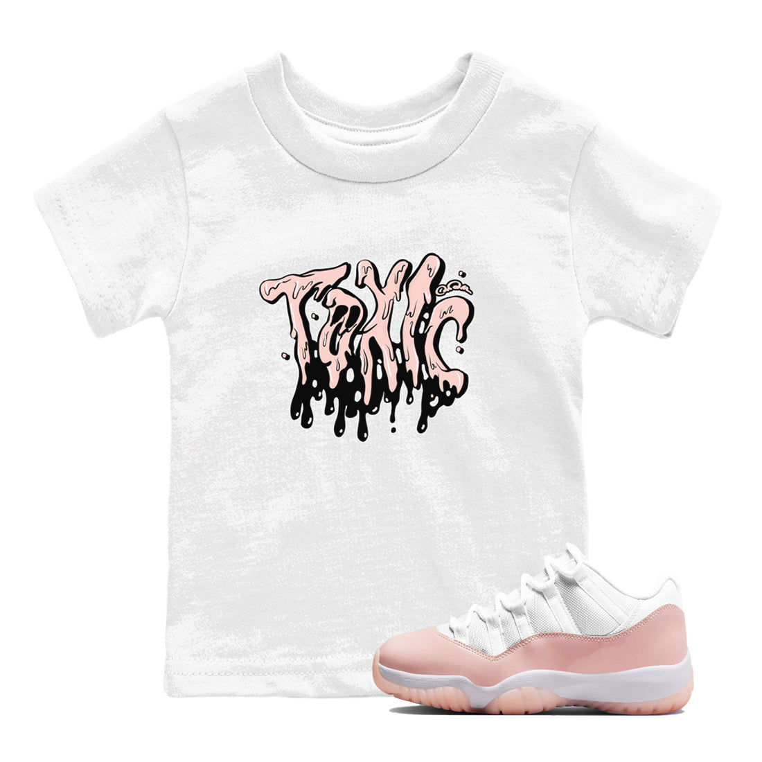 11s Legend Pink shirts to match jordans Toxic sneaker match tees Air Jordan 11 Legend Pink Drip Gear Zone streetwear brand Baby and Youth White 1 cotton tee