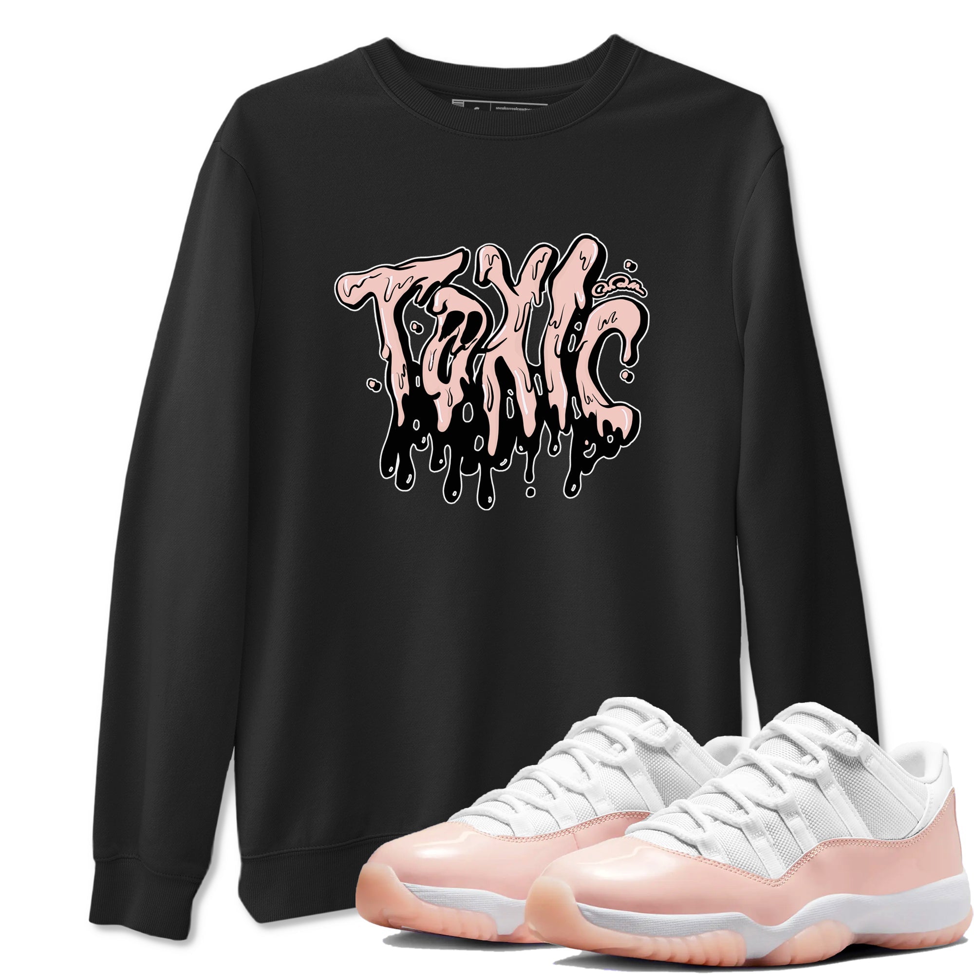 11s Legend Pink shirts to match jordans Toxic sneaker match tees Air Jordan 11 Legend Pink Drip Gear Zone streetwear brand Black 1 unisex cotton tee