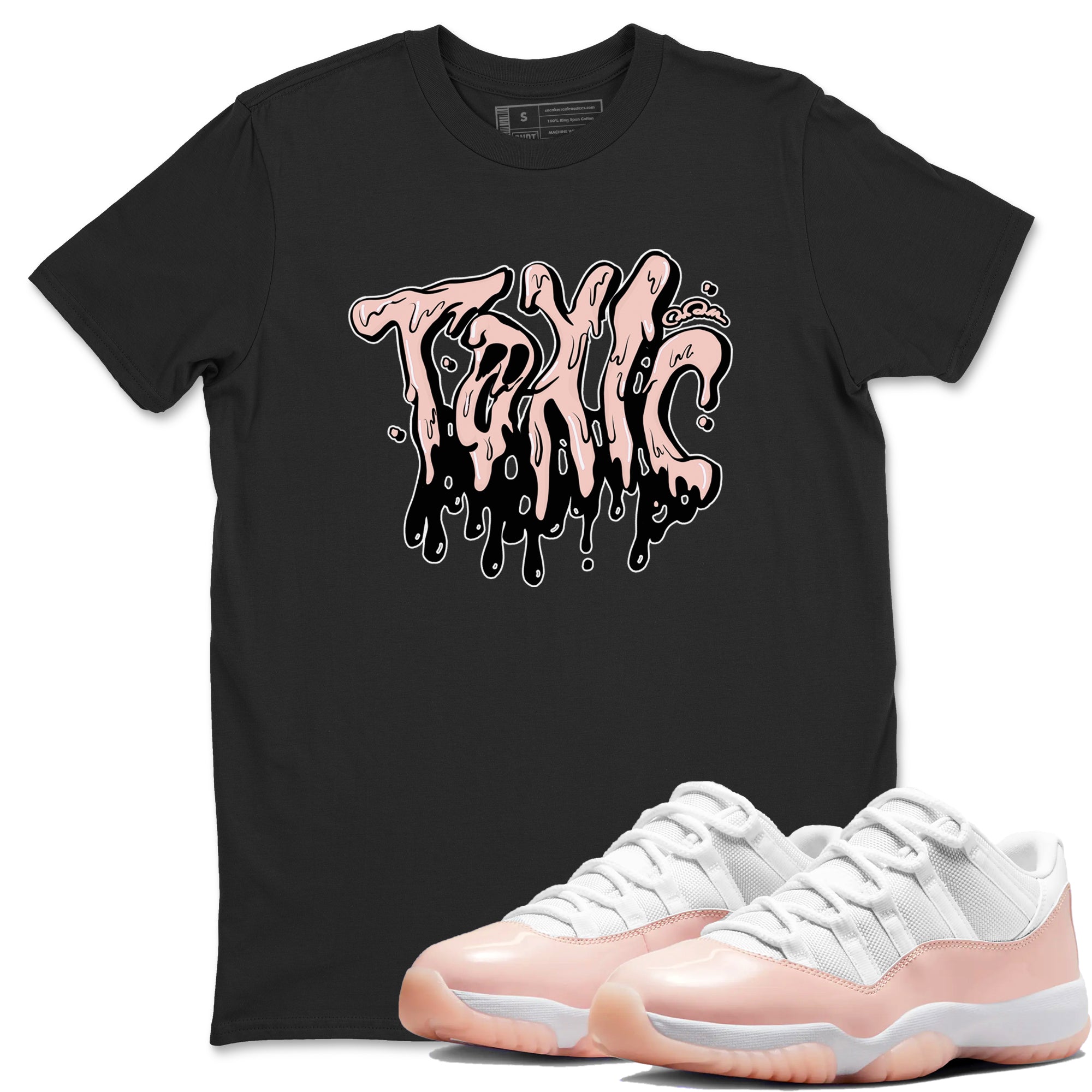 11s Legend Pink shirts to match jordans Toxic sneaker match tees Air Jordan 11 Legend Pink Drip Gear Zone streetwear brand Black 1 unisex cotton tee