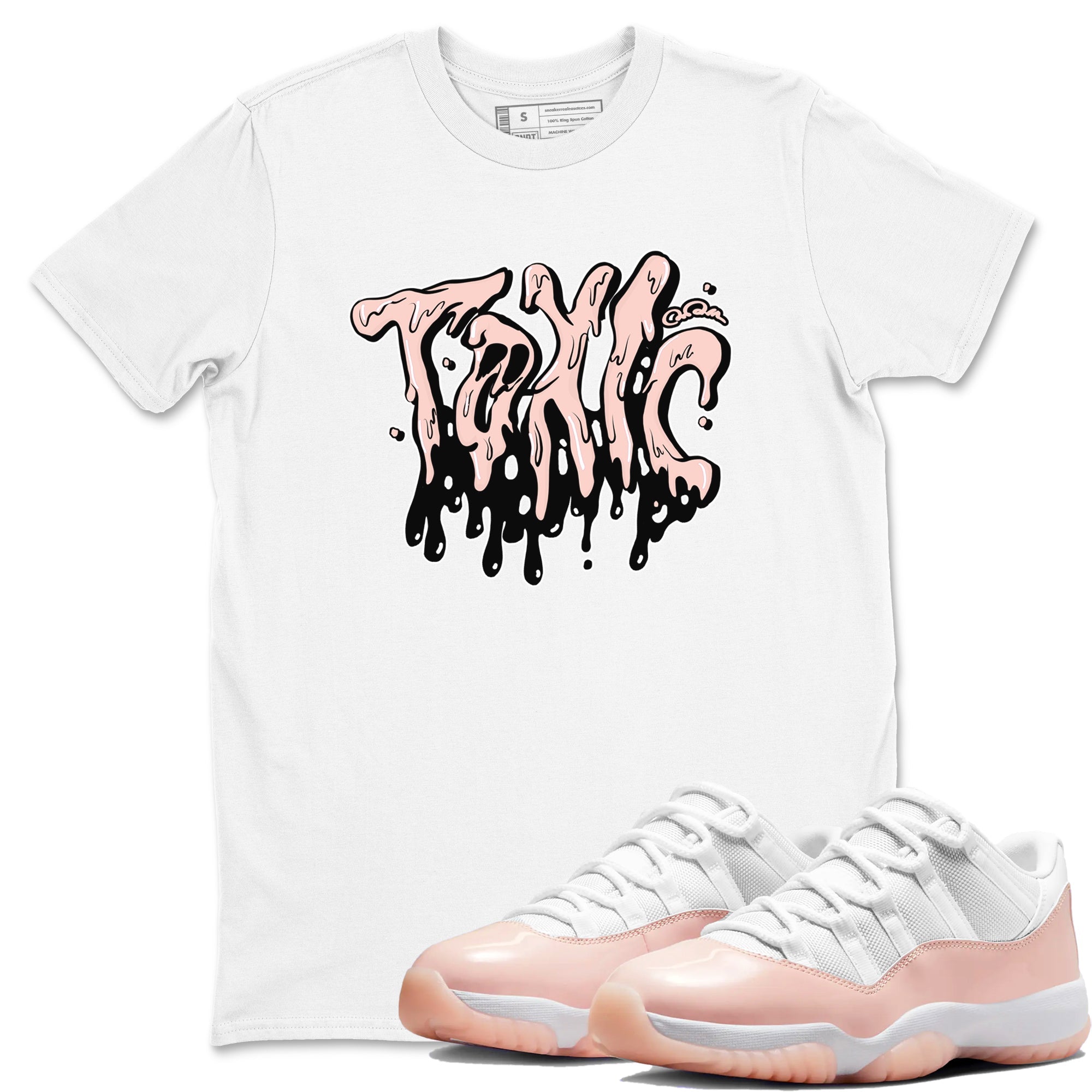 11s Legend Pink shirts to match jordans Toxic sneaker match tees Air Jordan 11 Legend Pink Drip Gear Zone streetwear brand White 1 unisex cotton tee