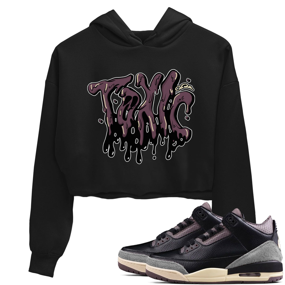 3s A Ma Maniere x Black shirts to match jordans Toxic sneaker match tees A Ma Maniere x Air Jordan 3 “While You Were Sleeping”Sneaker Release Tees unisex cotton Black 1 Crop Shirts
