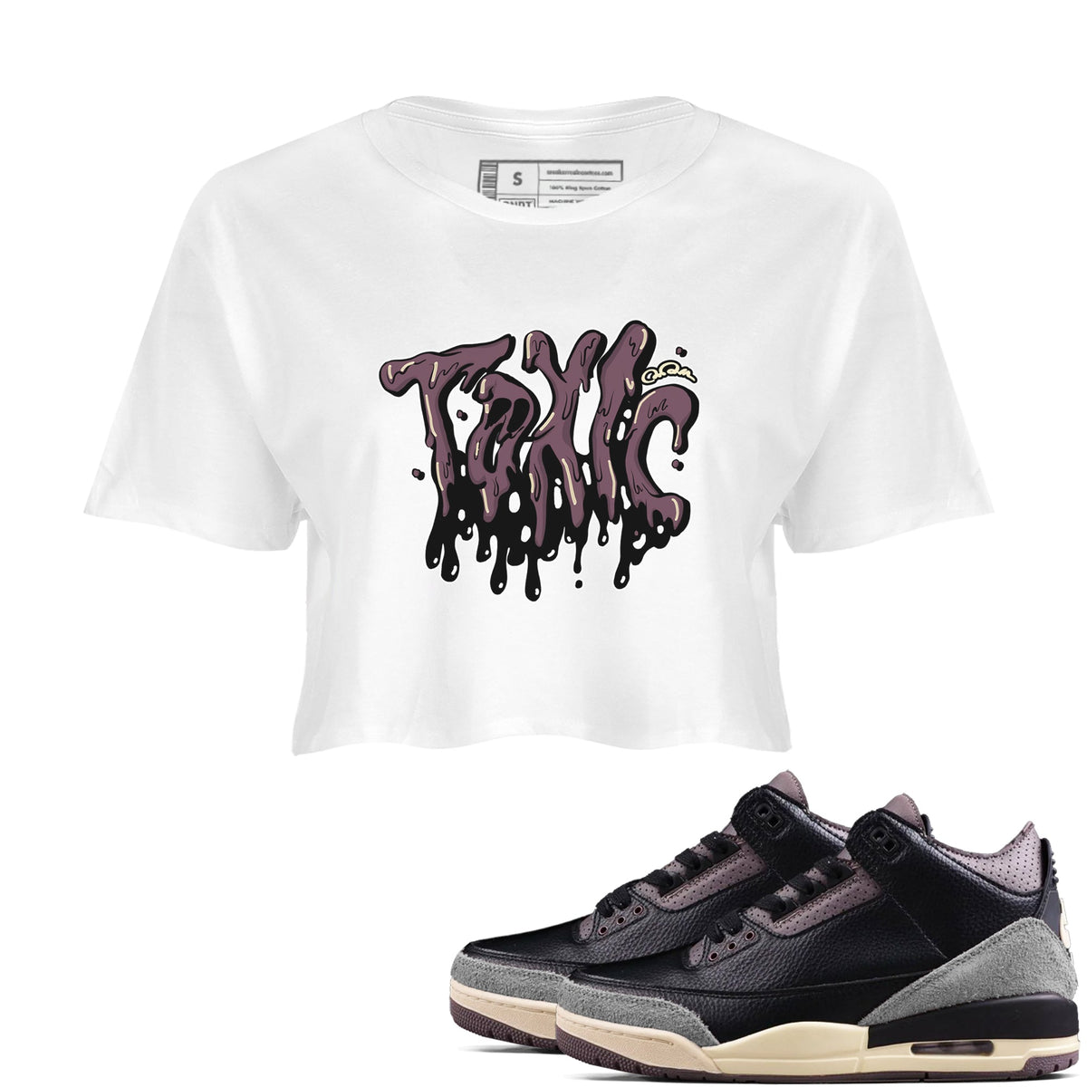3s A Ma Maniere x Black shirts to match jordans Toxic sneaker match tees A Ma Maniere x Air Jordan 3 “While You Were Sleeping”Sneaker Release Tees unisex cotton White 1 Crop Shirts