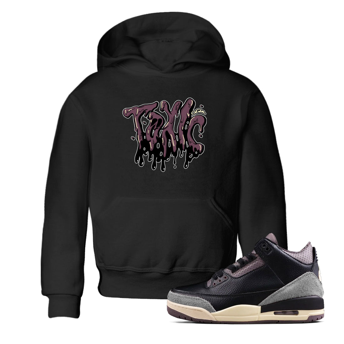 3s A Ma Maniere x Black shirts to match jordans Toxic sneaker match tees A Ma Maniere x Air Jordan 3 “While You Were Sleeping”Sneaker Release Tees Youth Baby Black 1 crew neck shirts