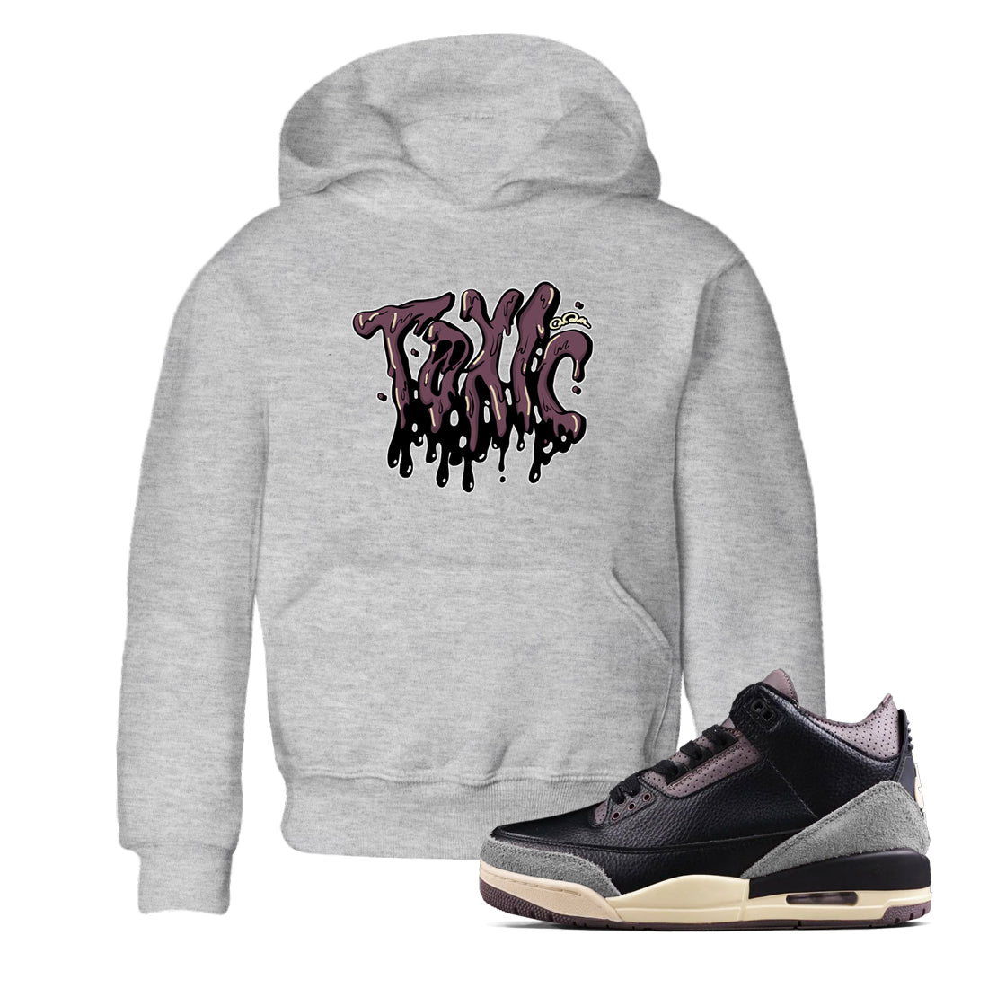 3s A Ma Maniere x Black shirts to match jordans Toxic sneaker match tees A Ma Maniere x Air Jordan 3 “While You Were Sleeping”Sneaker Release Tees Youth Baby Heather Grey 1 crew neck shirts