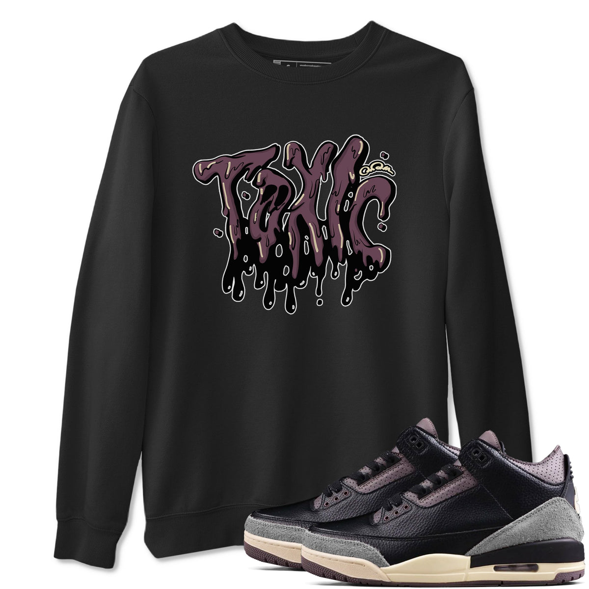 3s A Ma Maniere x Black shirts to match jordans Toxic sneaker match tees A Ma Maniere x Air Jordan 3 “While You Were Sleeping”Sneaker Release Tees unisex cotton Black 1 crew neck shirts