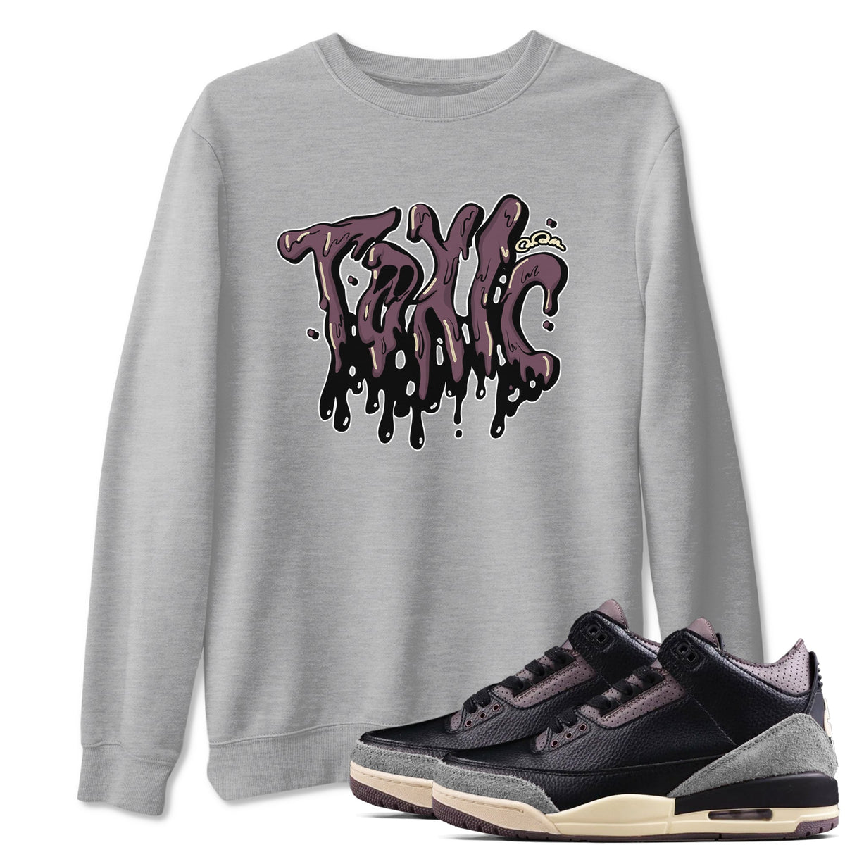 3s A Ma Maniere x Black shirts to match jordans Toxic sneaker match tees A Ma Maniere x Air Jordan 3 “While You Were Sleeping”Sneaker Release Tees unisex cotton Heather Grey 1 crew neck shirts