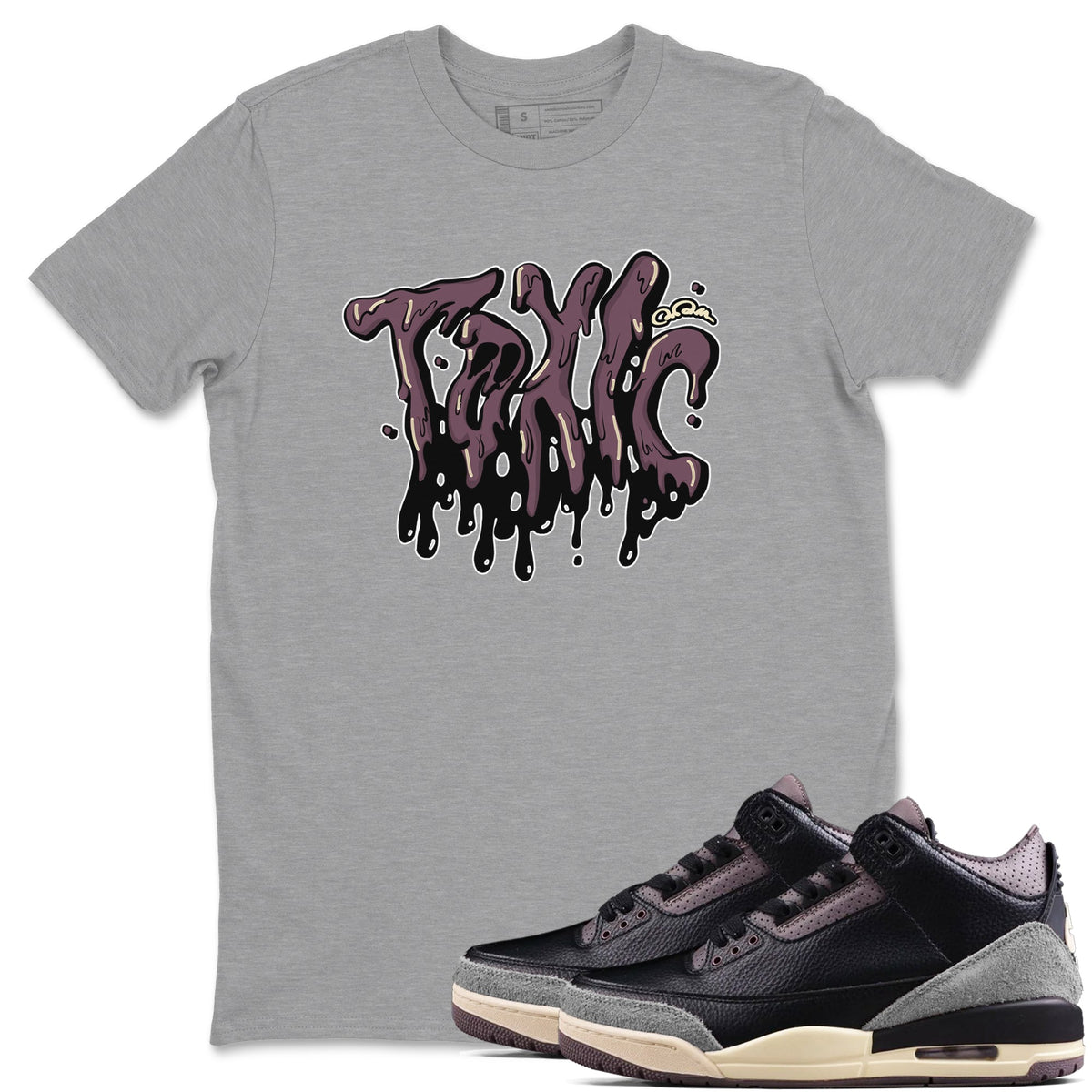 3s A Ma Maniere x Black shirts to match jordans Toxic sneaker match tees A Ma Maniere x Air Jordan 3 “While You Were Sleeping”Sneaker Release Tees unisex cotton Heather Grey 1 crew neck shirts