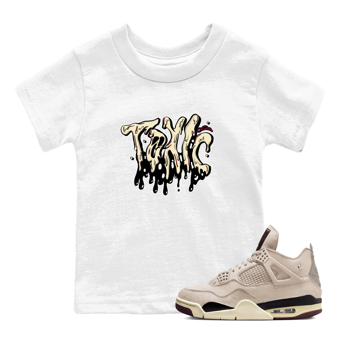 4s A Ma Maniere x Fossil Stone shirts to match jordans Toxic sneaker match tees Air Jordan 4 A Ma Maniere x Fossil Stone match shoes to clothes Drip Gear Zone Youth Baby White 1 tee