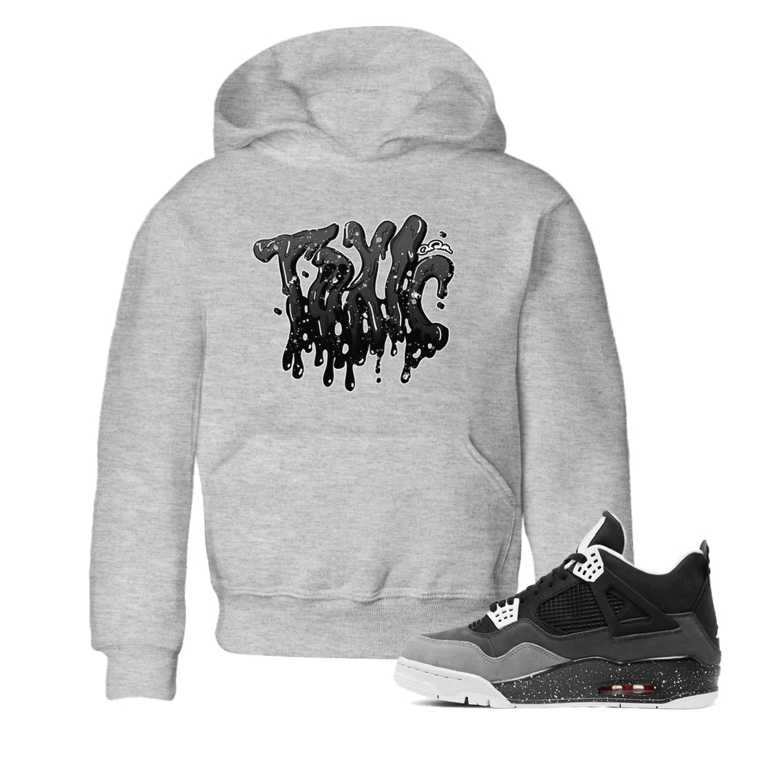 4s Fear shirts to match jordans Toxic sneaker match tees Air Jordan 4 Fear match shoes to clothes Drip Gear Zone Youth Baby Heather Grey 1 tee