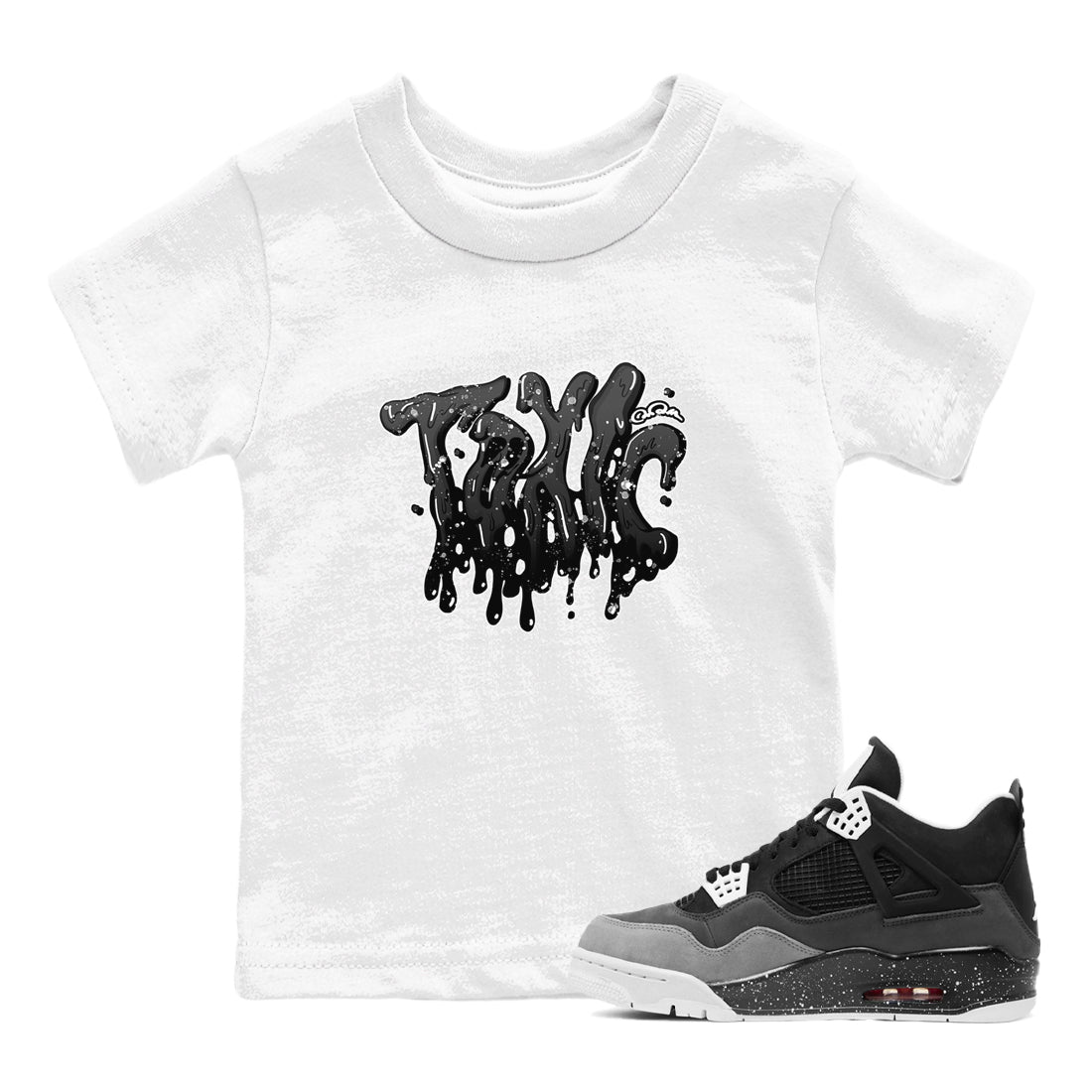 4s Fear shirts to match jordans Toxic sneaker match tees Air Jordan 4 Fear match shoes to clothes Drip Gear Zone Youth Baby White 1 tee