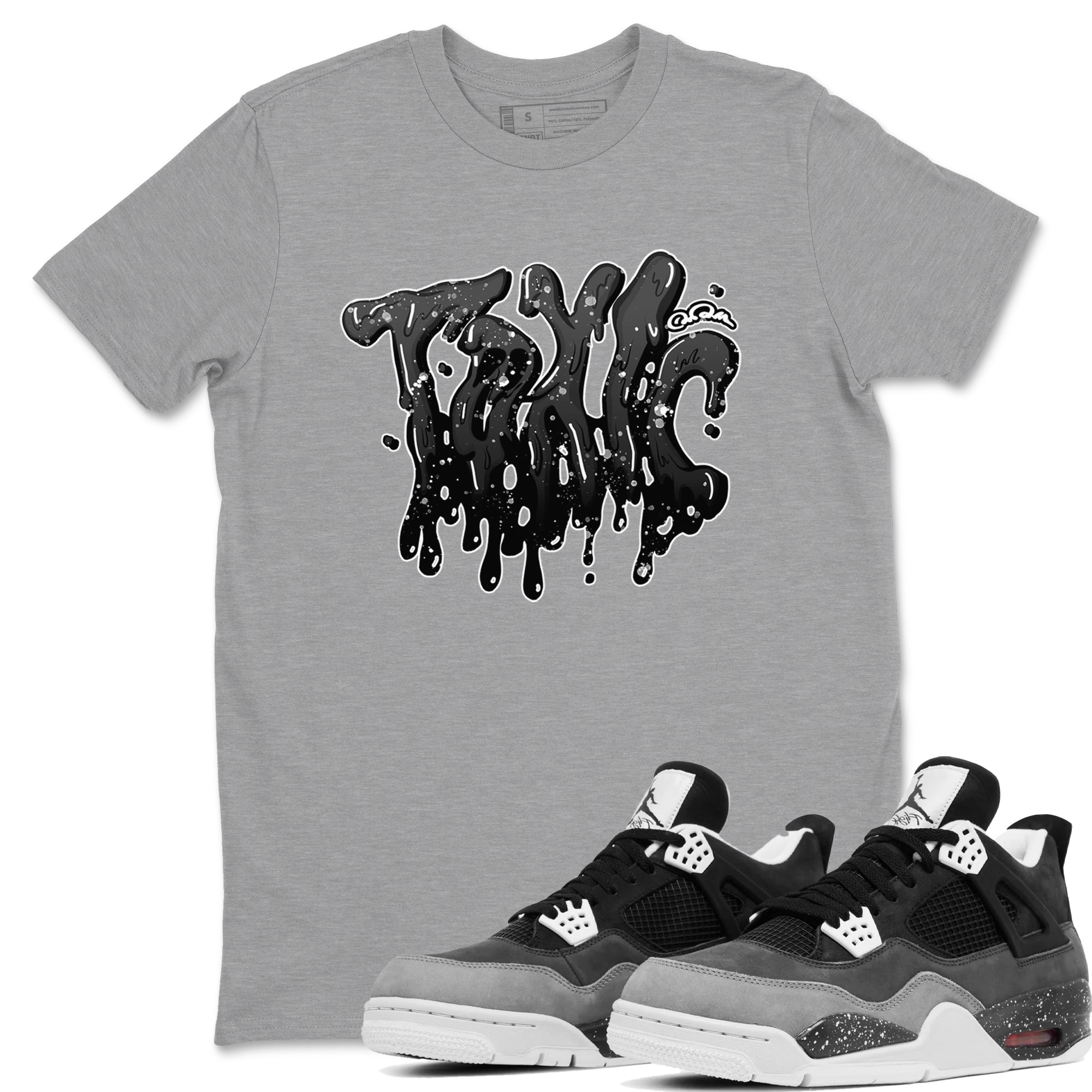 4s Fear shirts to match jordans Toxic sneaker match tees Air Jordan 4 Fear match shoes to clothes Drip Gear Zone unisex cotton Heather Grey 1 shirts