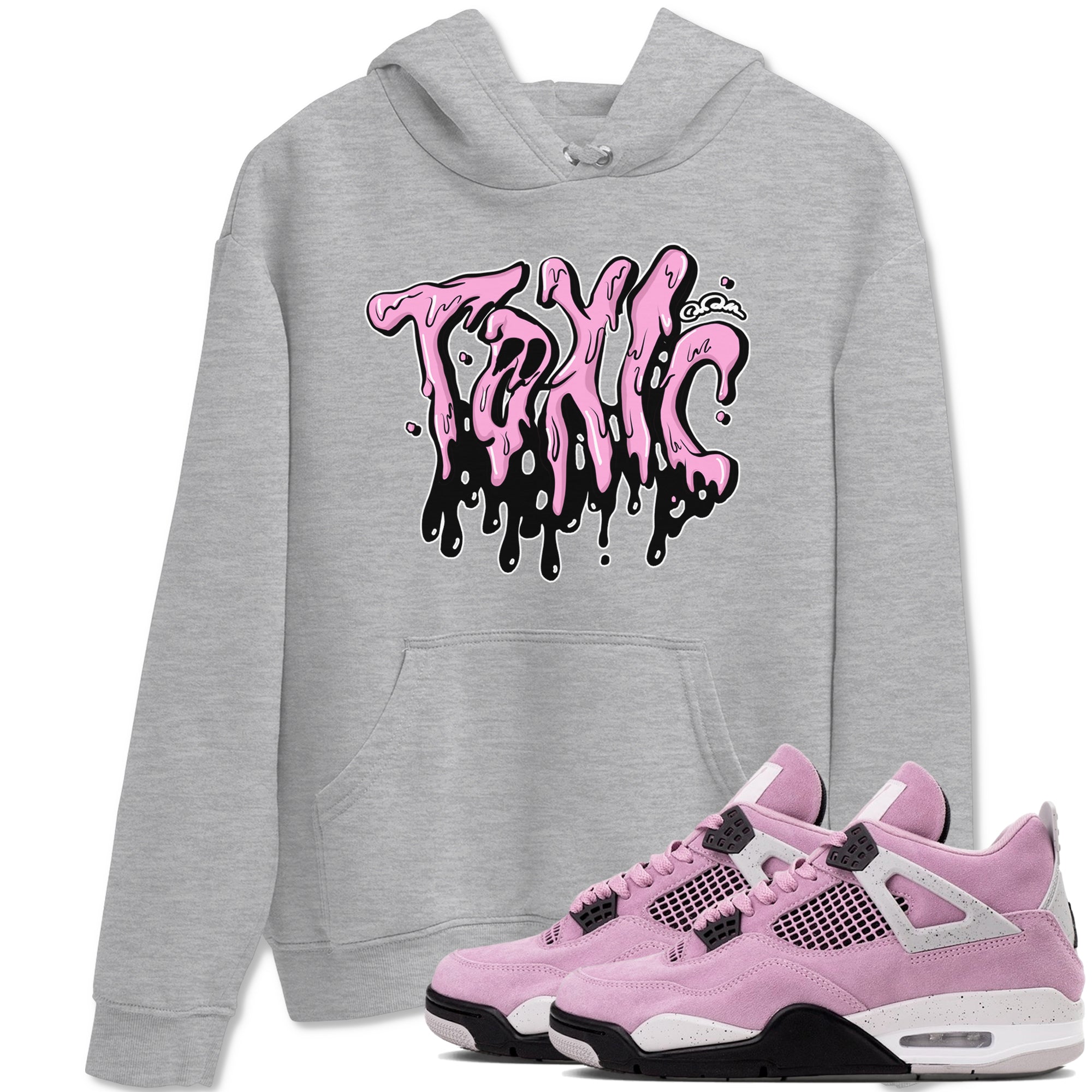 4s Orchid t-shirts to match sneakers Toxic sneaker match tees Air Jordan 4 Orchid match shoes to clothes Drip Gear Zone unisex cotton Heather Grey 1 shirts