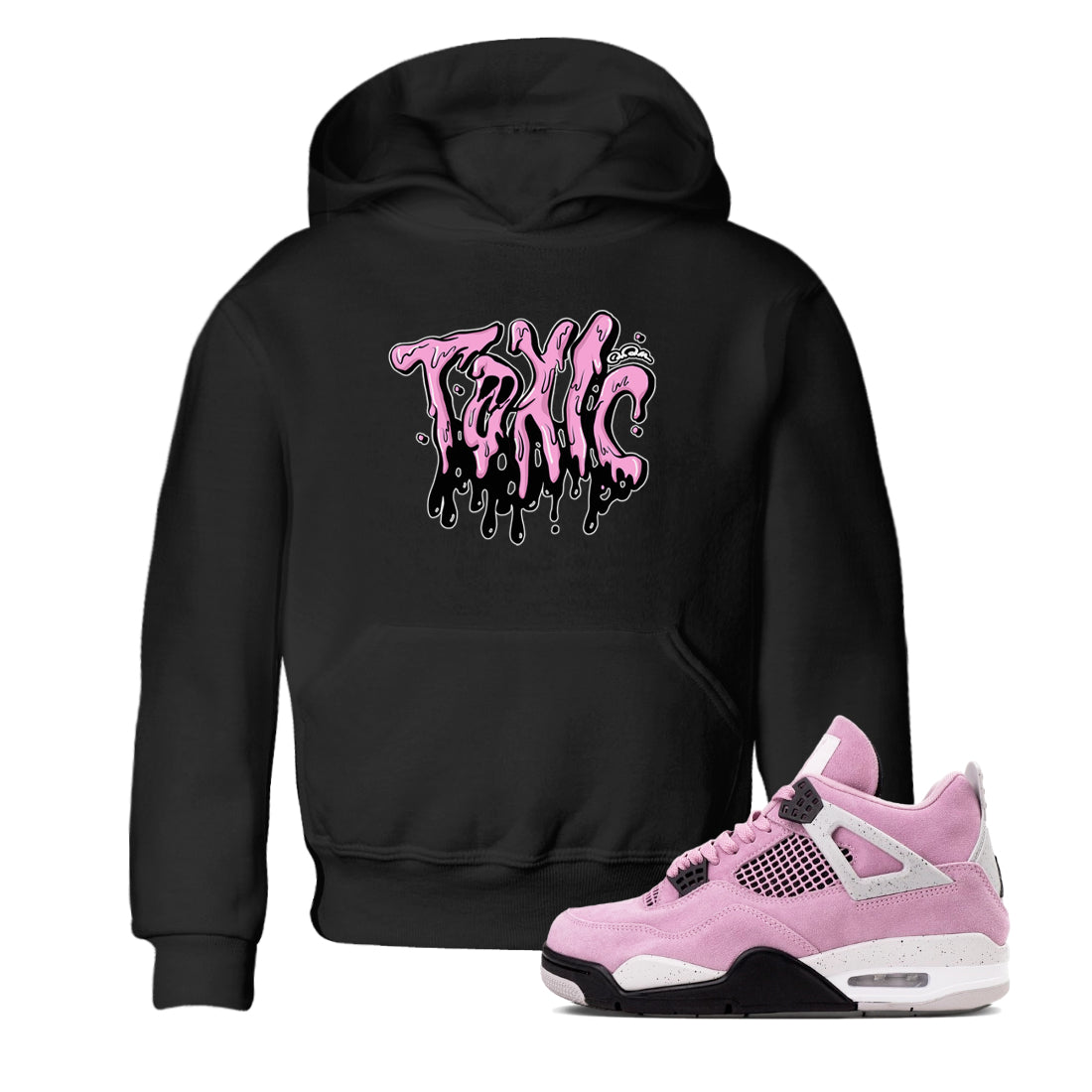 4s Orchid t-shirts to match sneakers Toxic sneaker match tees Air Jordan 4 Orchid match shoes to clothes Drip Gear Zone Youth Baby Black 1 tee