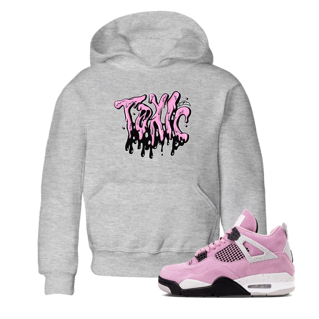 4s Orchid t-shirts to match sneakers Toxic sneaker match tees Air Jordan 4 Orchid match shoes to clothes Drip Gear Zone Youth Baby Heather Grey 1 tee