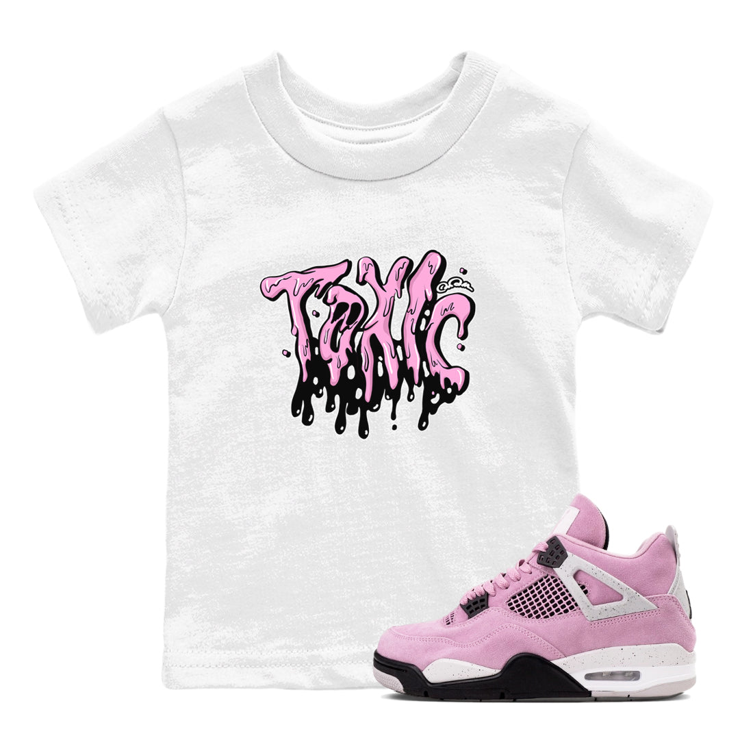 4s Orchid t-shirts to match sneakers Toxic sneaker match tees Air Jordan 4 Orchid match shoes to clothes Drip Gear Zone Youth Baby White 1 tee