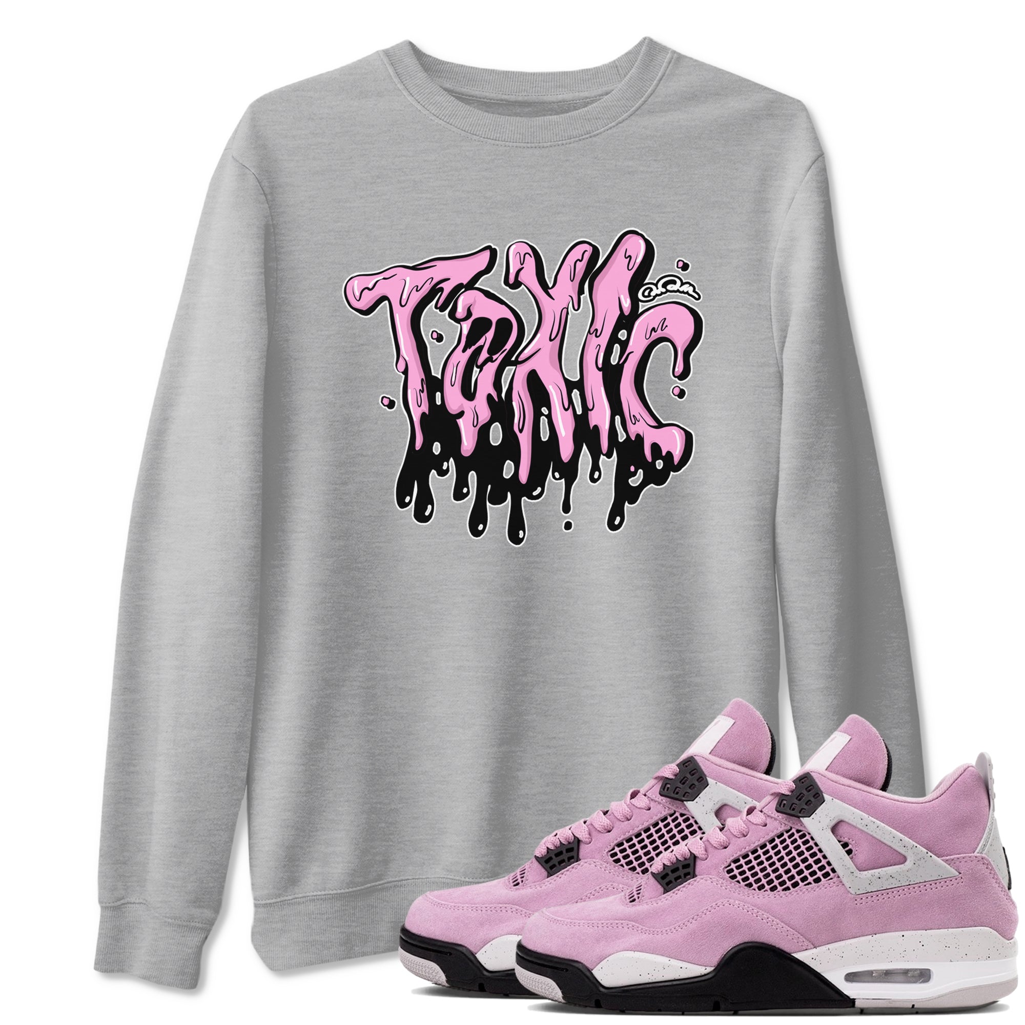 4s Orchid t-shirts to match sneakers Toxic sneaker match tees Air Jordan 4 Orchid match shoes to clothes Drip Gear Zone unisex cotton Heather Grey 1 shirts