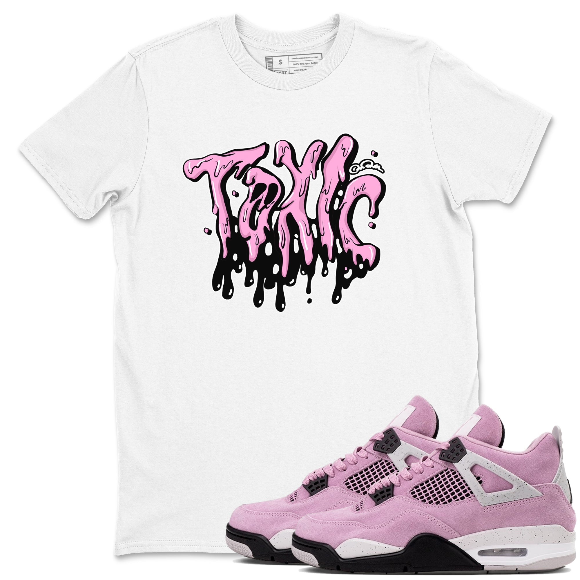 4s Orchid t-shirts to match sneakers Toxic sneaker match tees Air Jordan 4 Orchid match shoes to clothes Drip Gear Zone unisex cotton White 1 shirts