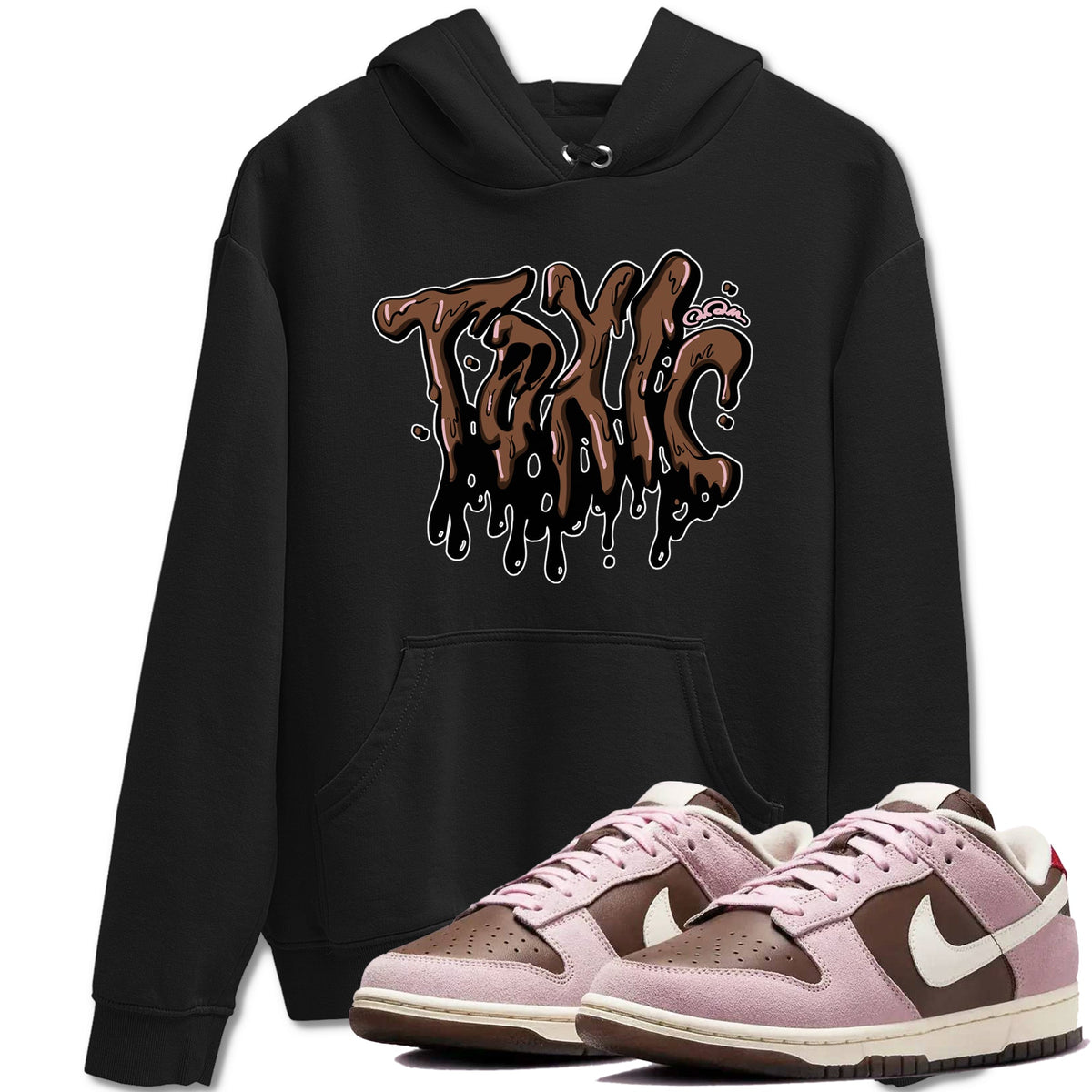 Dunk Cacao Wow And Pink Foam shirts to match jordans Toxic sneaker match tees Dunk Cacao Wow And Pink Foam Drip Gear Zone streetwear brand Black 1 unisex cotton tee