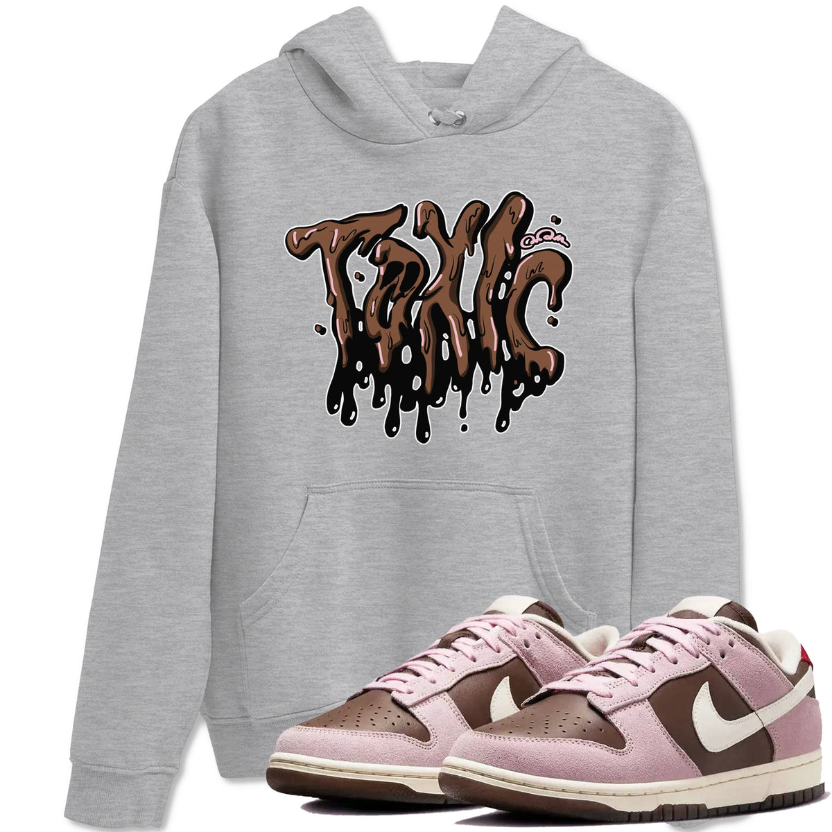 Dunk Cacao Wow And Pink Foam shirts to match jordans Toxic sneaker match tees Dunk Cacao Wow And Pink Foam Drip Gear Zone streetwear brand Heather Grey 1 unisex cotton tee