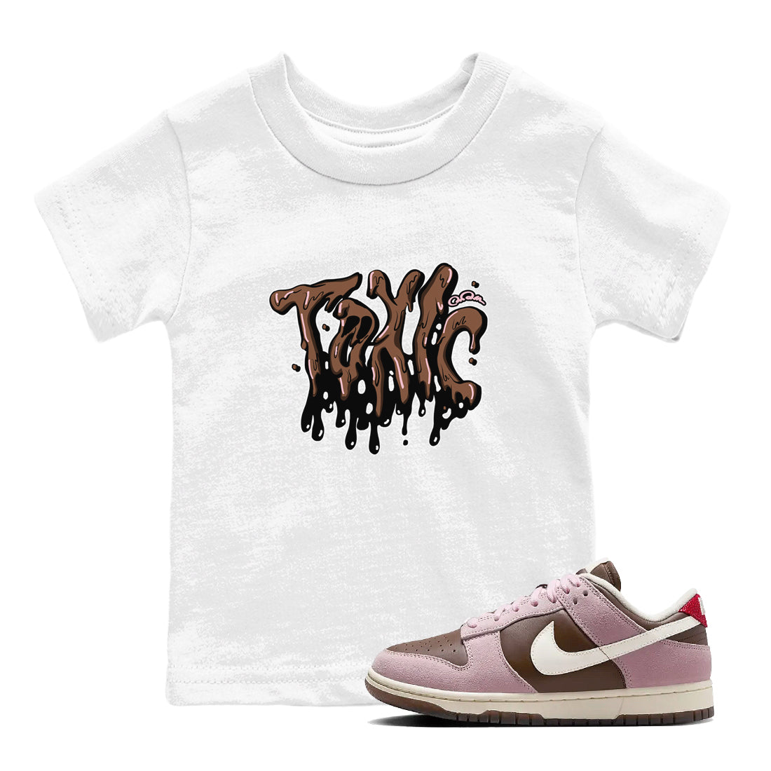 Dunk Cacao Wow And Pink Foam shirts to match jordans Toxic sneaker match tees Dunk Cacao Wow And Pink Foam Drip Gear Zone streetwear brand Baby and Youth White 1 cotton tee