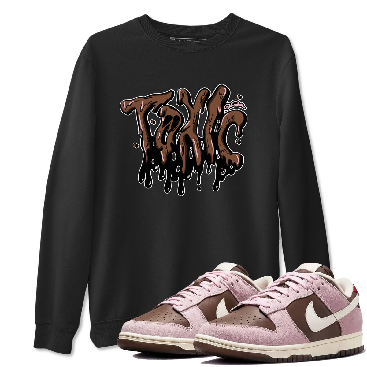 Dunk Cacao Wow And Pink Foam shirts to match jordans Toxic sneaker match tees Dunk Cacao Wow And Pink Foam Drip Gear Zone streetwear brand Black 1 unisex cotton tee