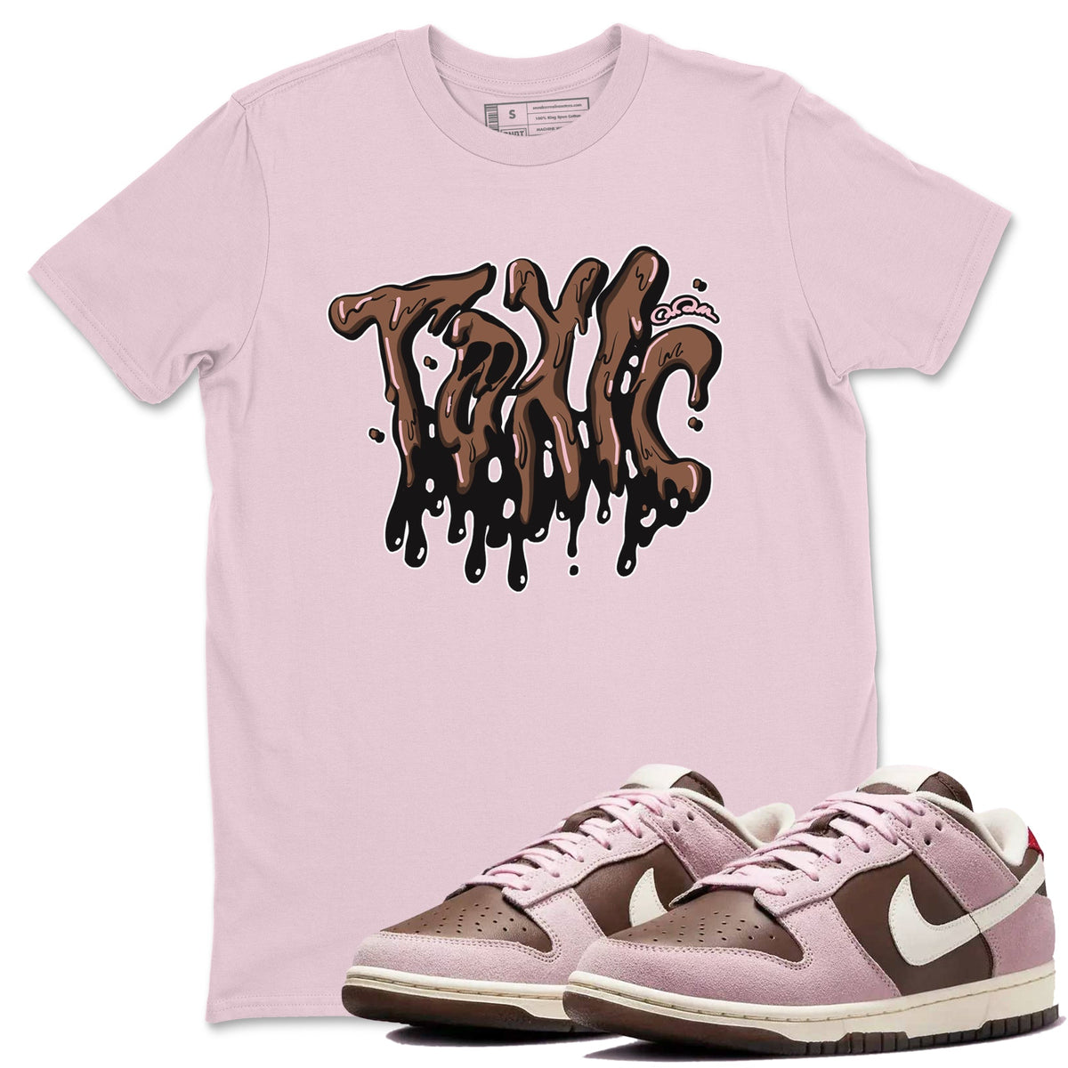 Dunk Cacao Wow And Pink Foam shirts to match jordans Toxic sneaker match tees Dunk Cacao Wow And Pink Foam Drip Gear Zone streetwear brand Pink 1 unisex cotton tee