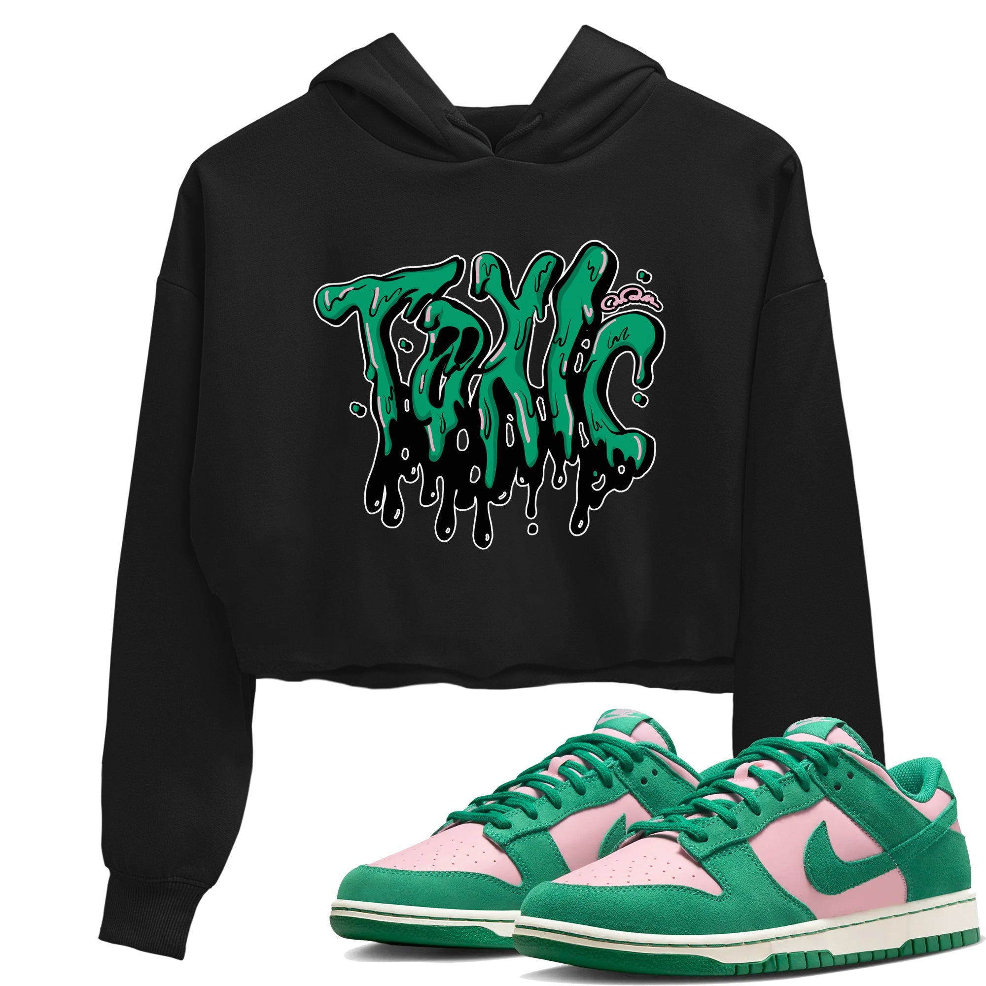 Dunk Low Medium Soft Pink Malachite shirt to match jordans Toxic sneaker tees Dunk Medium Soft Pink Malachite Drip Gear Zone Black 1 crop length shirt