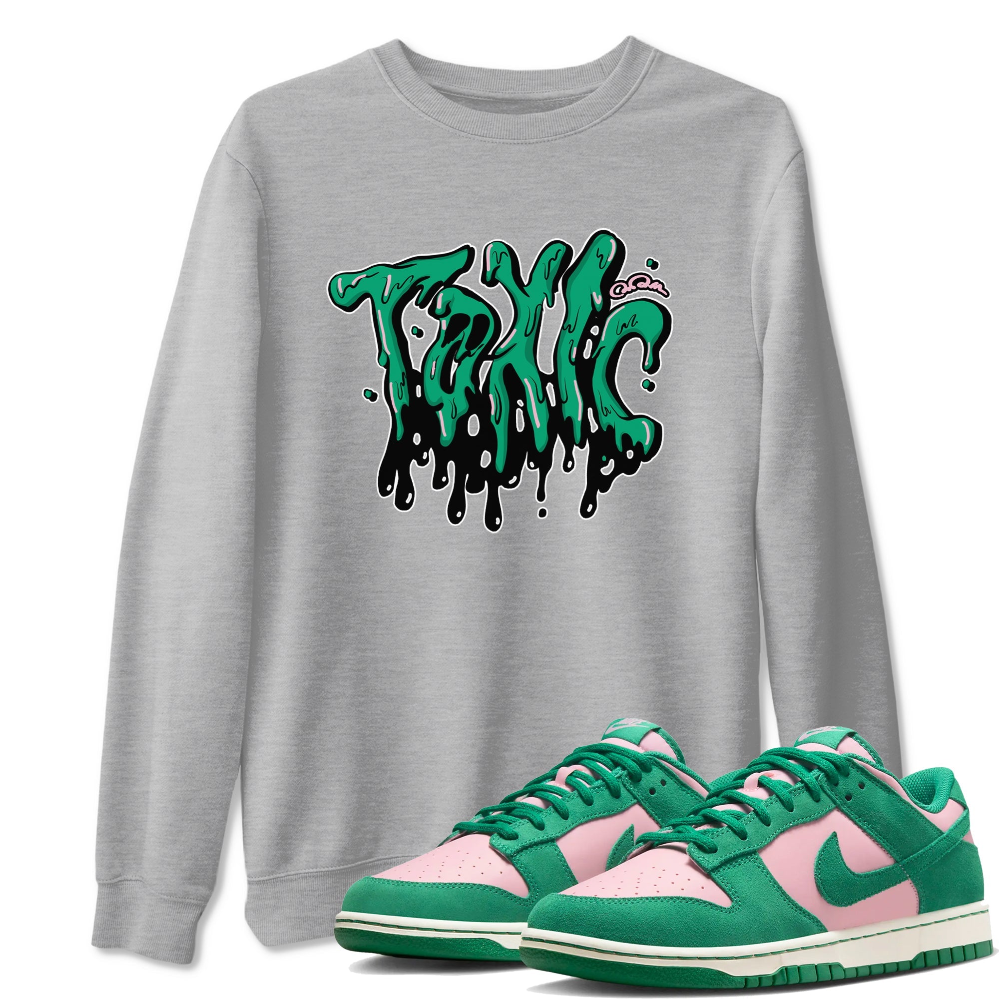 Dunk Low Medium Soft Pink Malachite shirt to match jordans Toxic sneaker tees Dunk Medium Soft Pink Malachite Drip Gear Zone unisex cotton Heather Grey 1 crew neck shirt