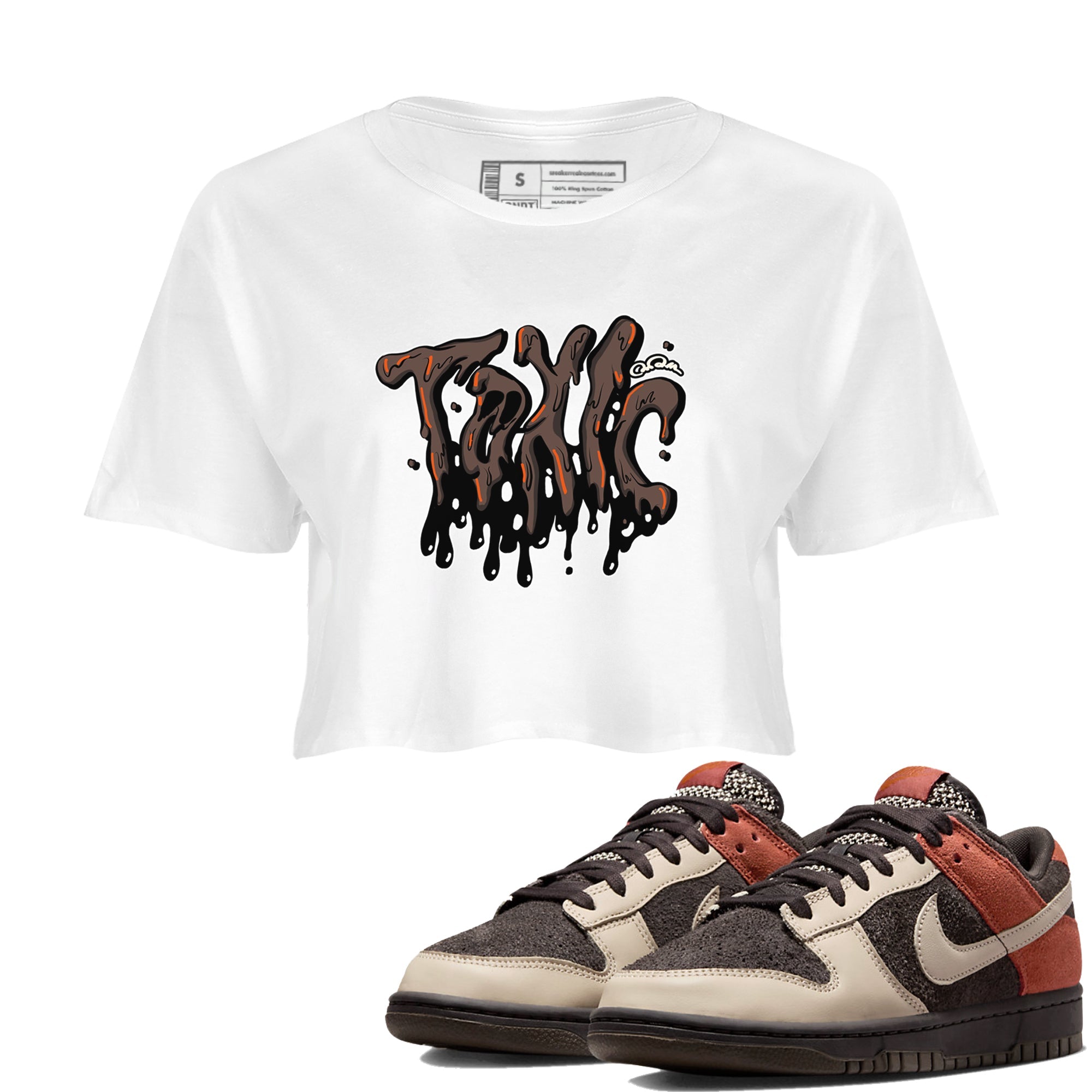 Dunk Red Panda shirt to match jordans Toxic sneaker tees Nike Dunk LowRed Panda Drip Gear Zone White 1 Crop T-Shirt
