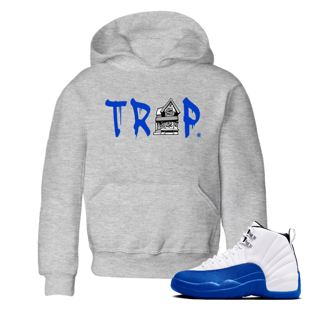 12s Blueberry shirts to match jordans Trap House sneaker match tees Air Jordan 12 Retro Blueberry match shoes to clothes Drip Gear Zone Youth Baby Heather Grey 1 tee