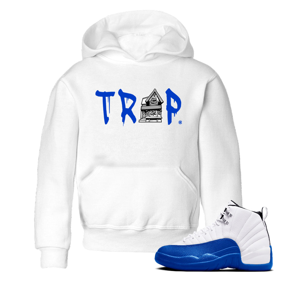 12s Blueberry shirts to match jordans Trap House sneaker match tees Air Jordan 12 Retro Blueberry match shoes to clothes Drip Gear Zone Youth Baby White 1 tee