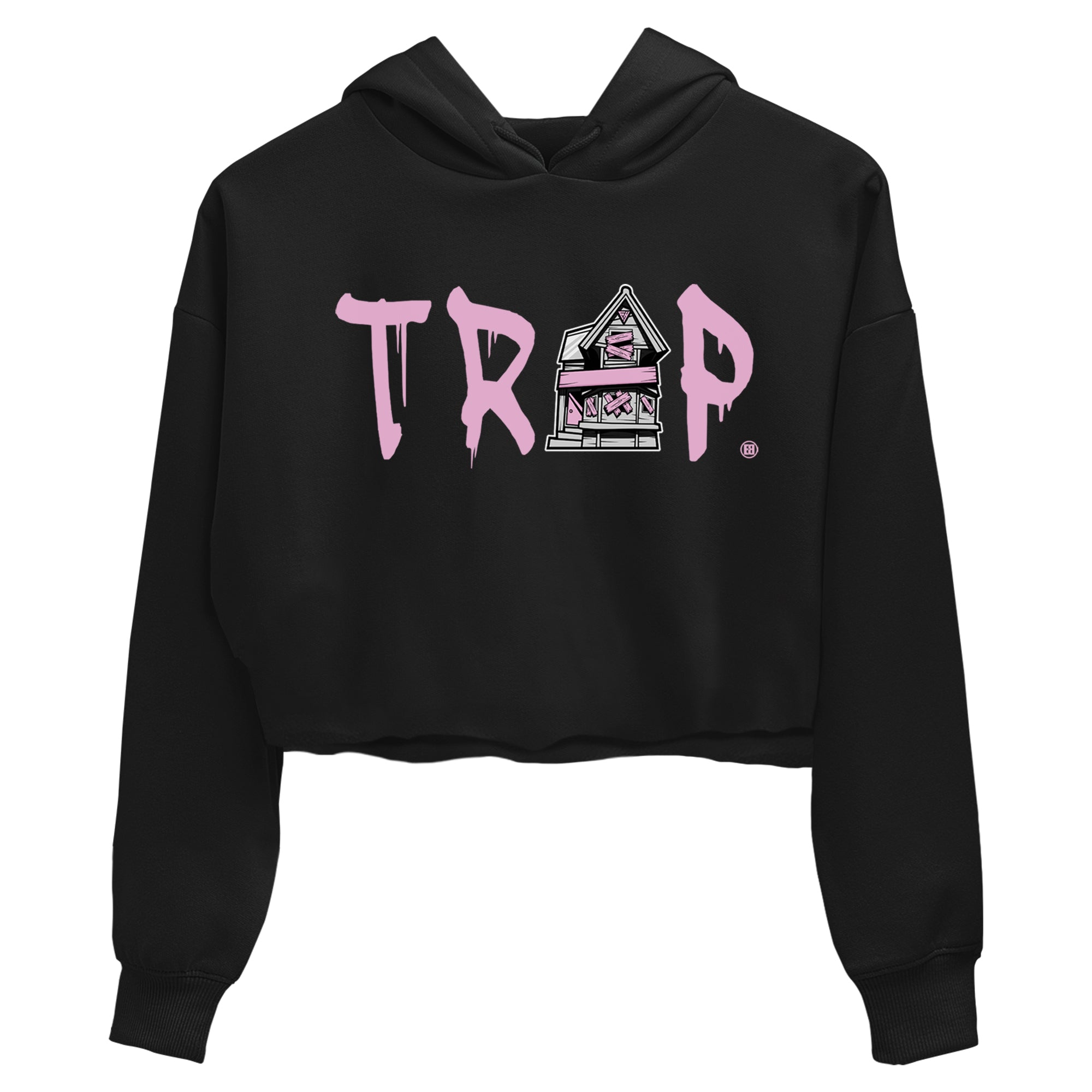 4s Retro Orchid shirts to match jordans Trap House sneaker match tees Air Jordan 4 WMNS Orchid match shoes to clothes Drip Gear Zone unisex cotton Black 2 crop tee