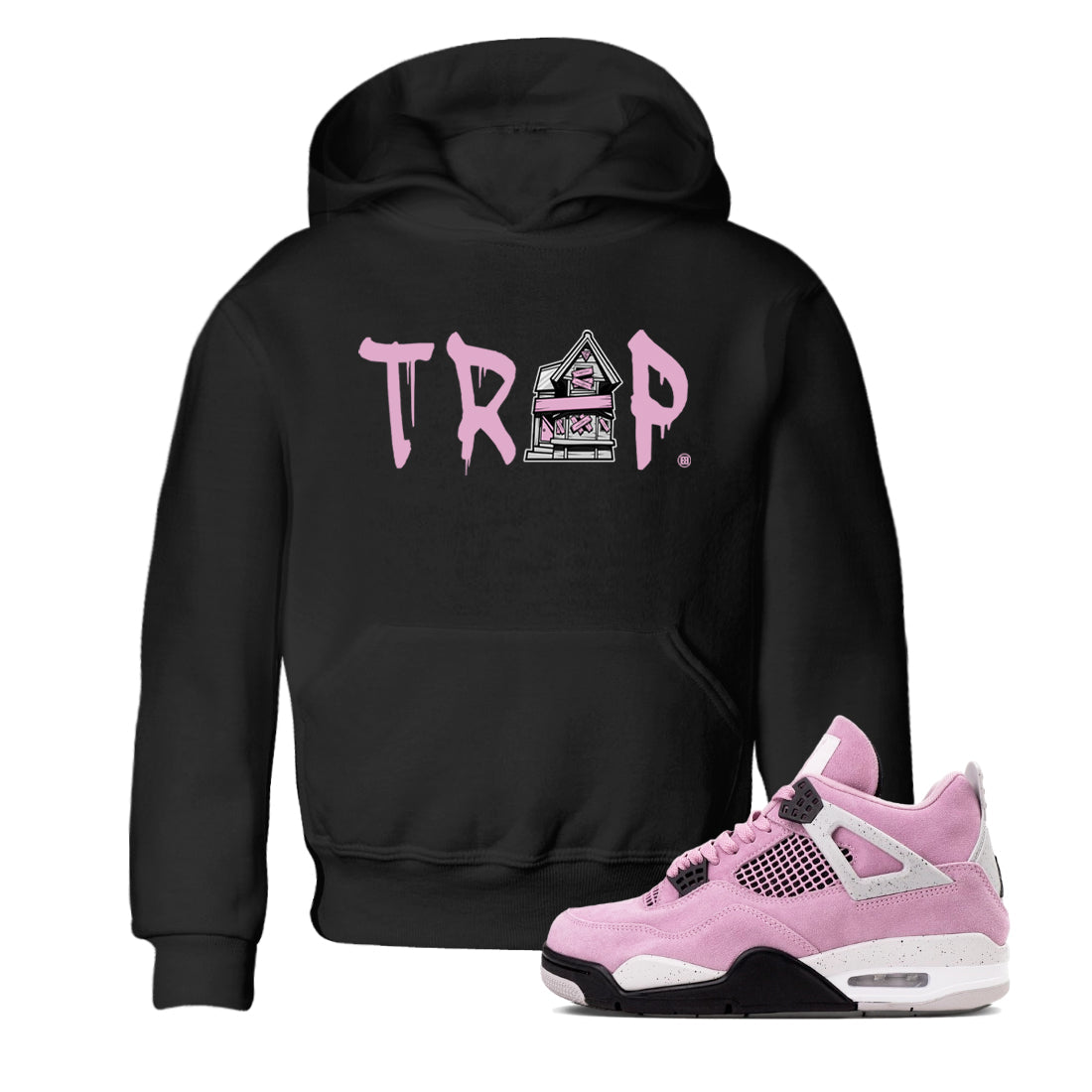 4s Retro Orchid shirts to match jordans Trap House sneaker match tees Air Jordan 4 WMNS Orchid match shoes to clothes Drip Gear Zone Youth Baby Black 1 tee