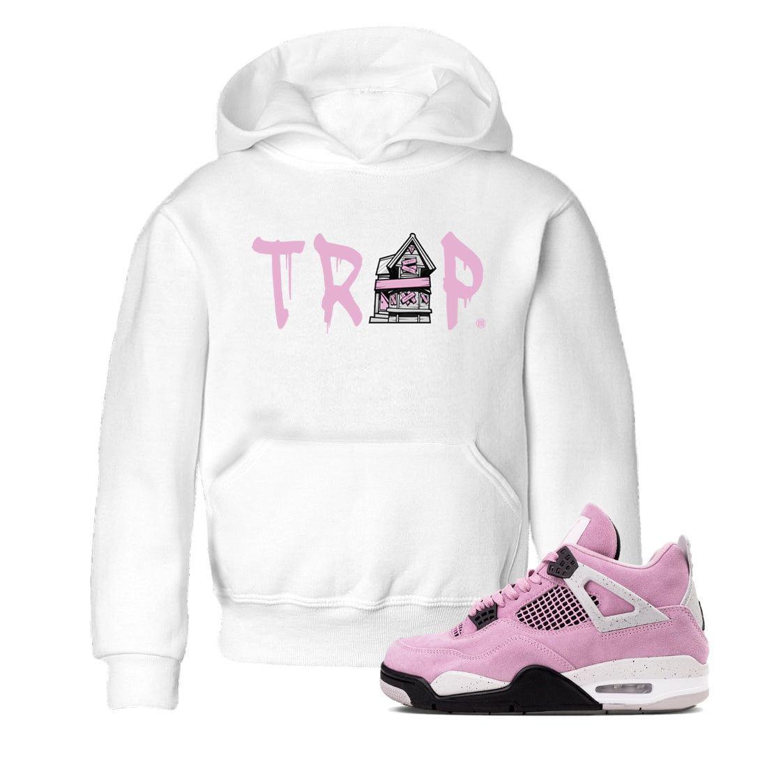 4s Retro Orchid shirts to match jordans Trap House sneaker match tees Air Jordan 4 WMNS Orchid match shoes to clothes Drip Gear Zone Youth Baby White 1 tee