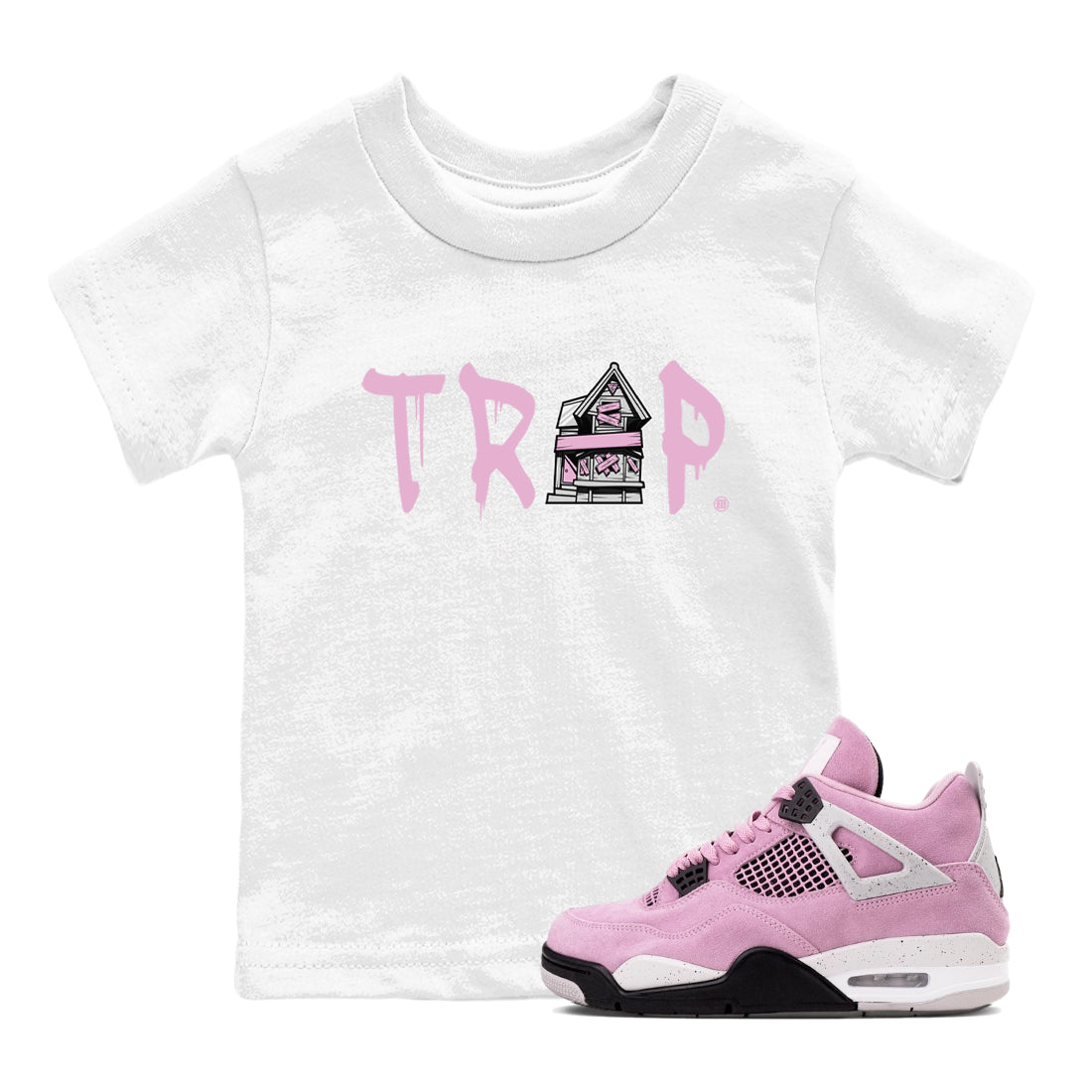 4s Retro Orchid shirts to match jordans Trap House sneaker match tees Air Jordan 4 WMNS Orchid match shoes to clothes Drip Gear Zone Youth Baby White 1 tee