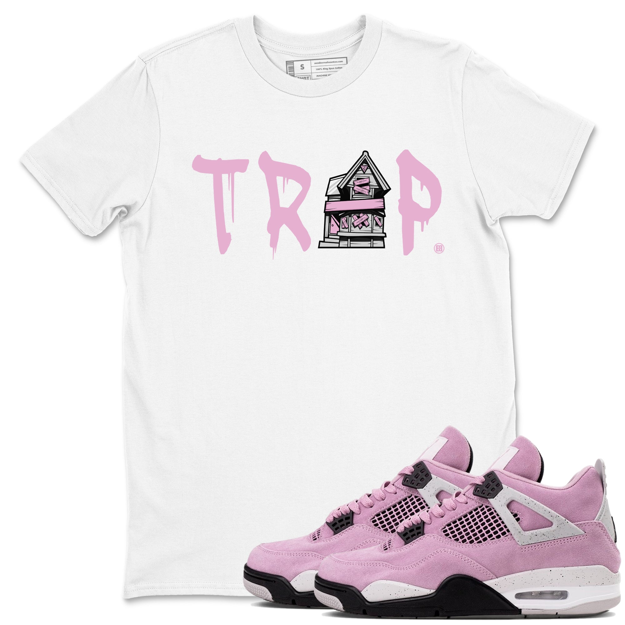 4s Retro Orchid shirts to match jordans Trap House sneaker match tees Air Jordan 4 WMNS Orchid match shoes to clothes Drip Gear Zone unisex cotton White 1 shirts