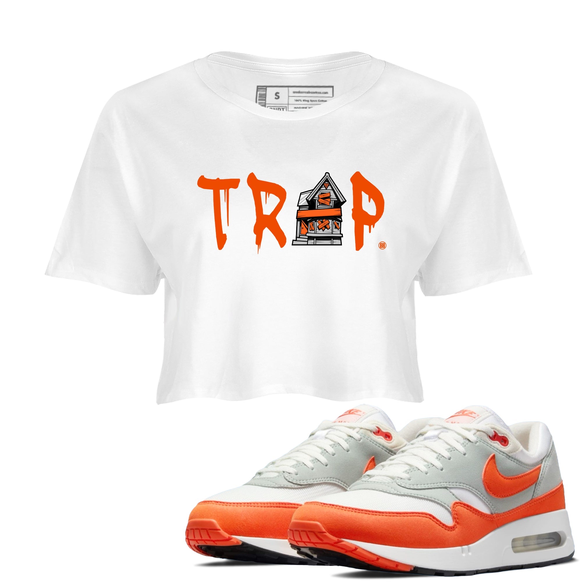 Air Max 1 OG '86 'Summit White and Cosmic Clay shirts to match jordans Trap House sneaker match tees Air Max 1 Cosmic Clay match shoes to clothes Drip Gear Zone unisex cotton White 1 crop tee