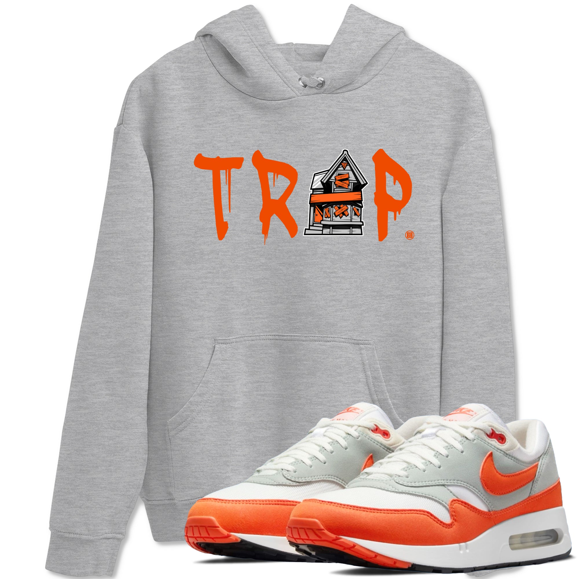 Air Max 1 OG '86 'Summit White and Cosmic Clay shirts to match jordans Trap House sneaker match tees Air Max 1 Cosmic Clay match shoes to clothes Drip Gear Zone unisex cotton Heather Grey 1 shirts