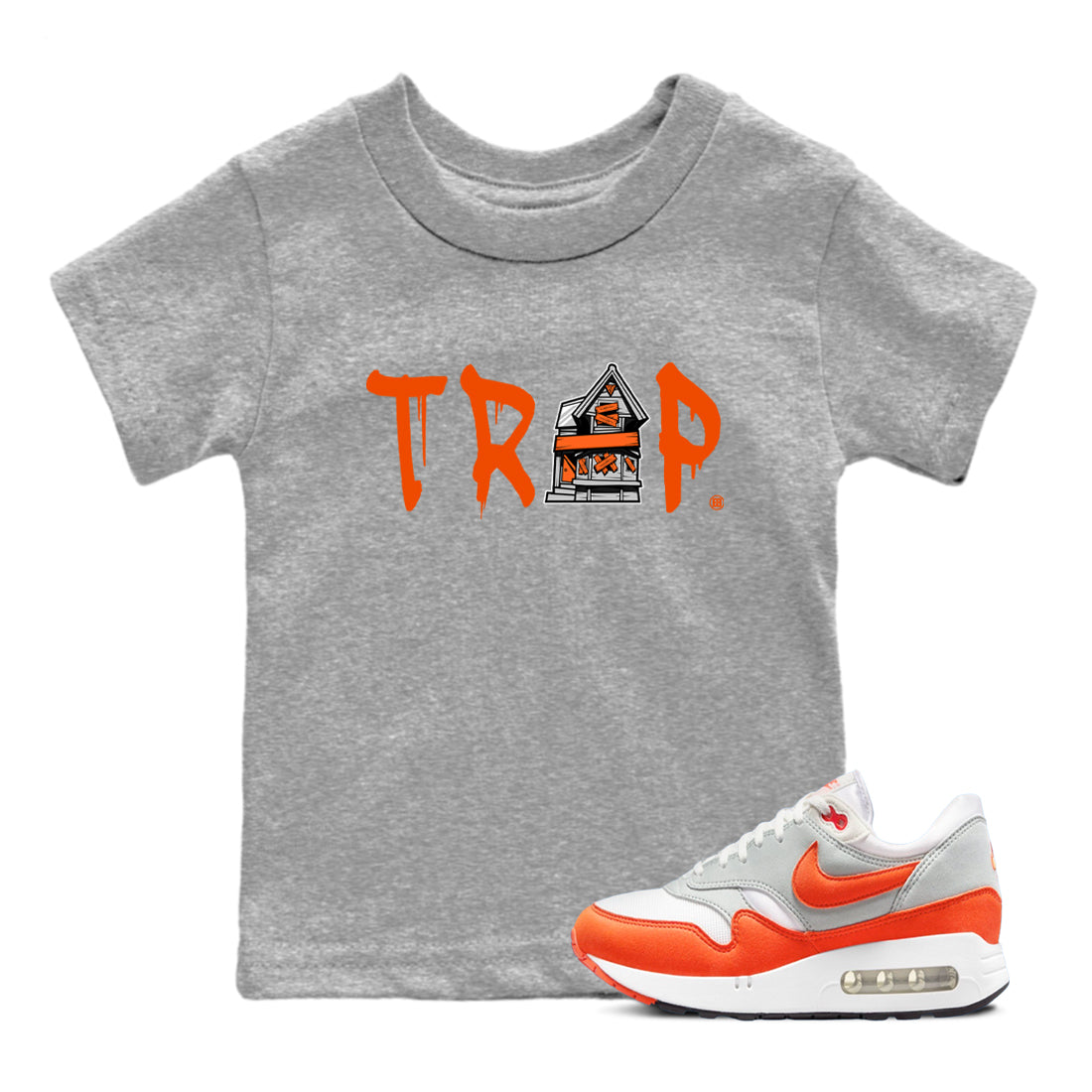 Air Max 1 OG '86 'Summit White and Cosmic Clay shirts to match jordans Trap House sneaker match tees Air Max 1 Cosmic Clay match shoes to clothes Drip Gear Zone Youth Baby Heather Grey 1 tee