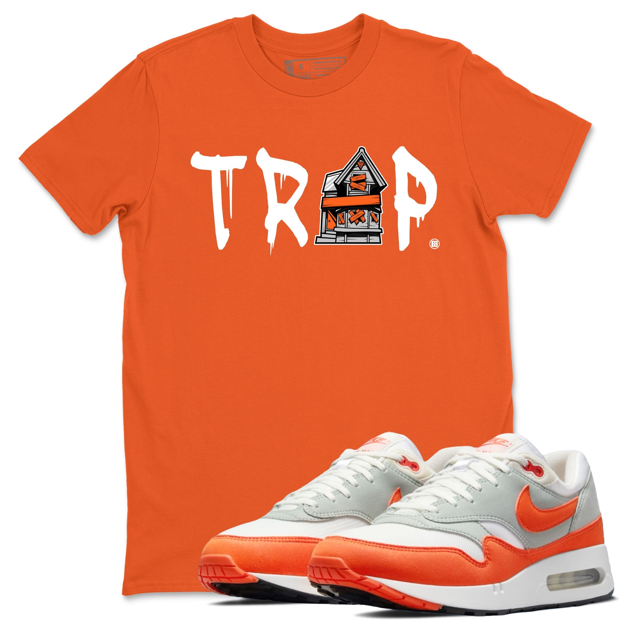 Air Max 1 OG '86 'Summit White and Cosmic Clay shirts to match jordans Trap House sneaker match tees Air Max 1 Cosmic Clay match shoes to clothes Drip Gear Zone unisex cotton Orange 1 shirts