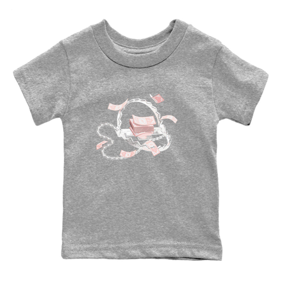 11s Legend Pink shirts to match jordans Trap Money sneaker match tees Air Jordan 11 Legend Pink Drip Gear Zone streetwear brand Baby and Youth Heather Grey 2 cotton tee