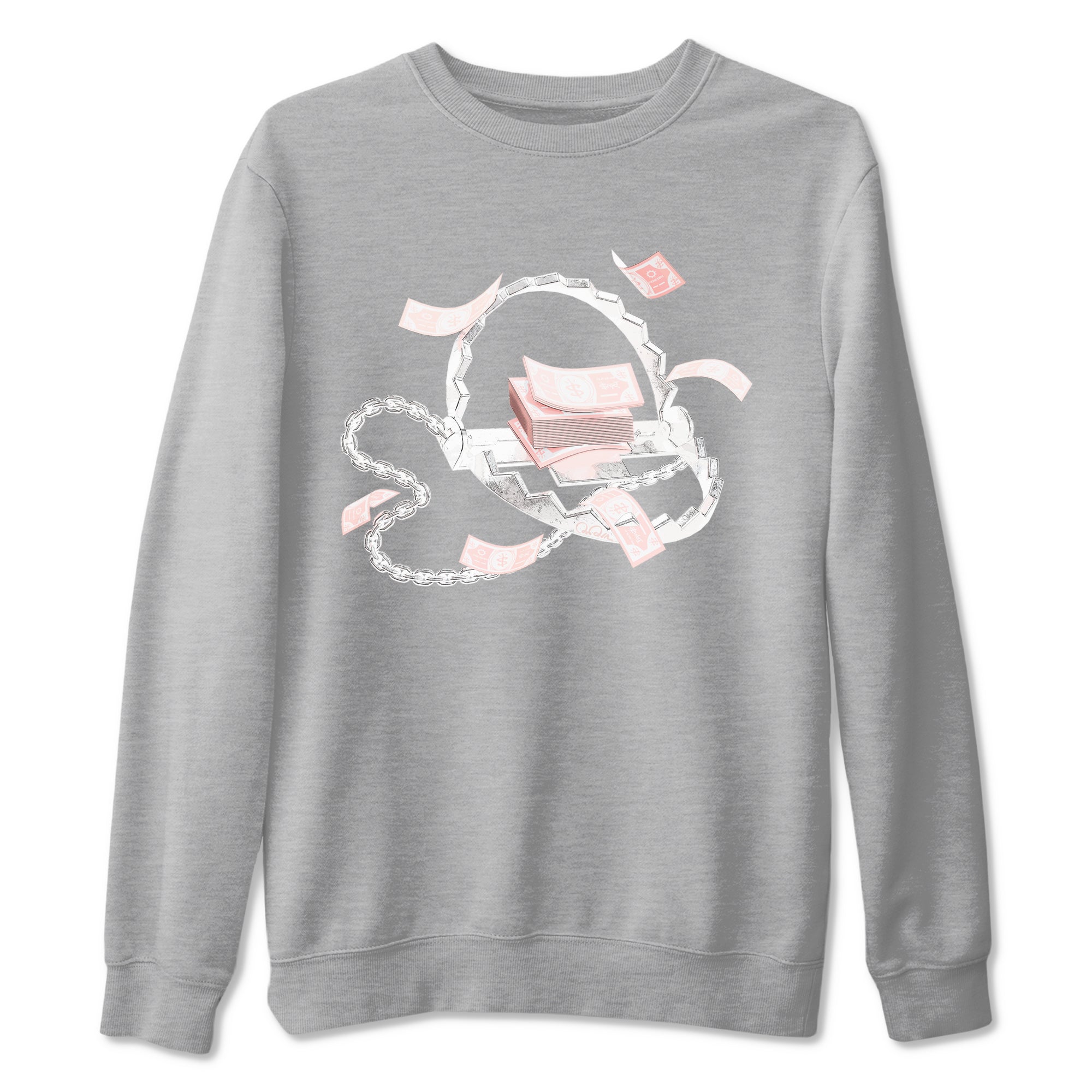 11s Legend Pink shirts to match jordans Trap Money sneaker match tees Air Jordan 11 Legend Pink Drip Gear Zone streetwear brand Heather Grey 2 unisex cotton tee